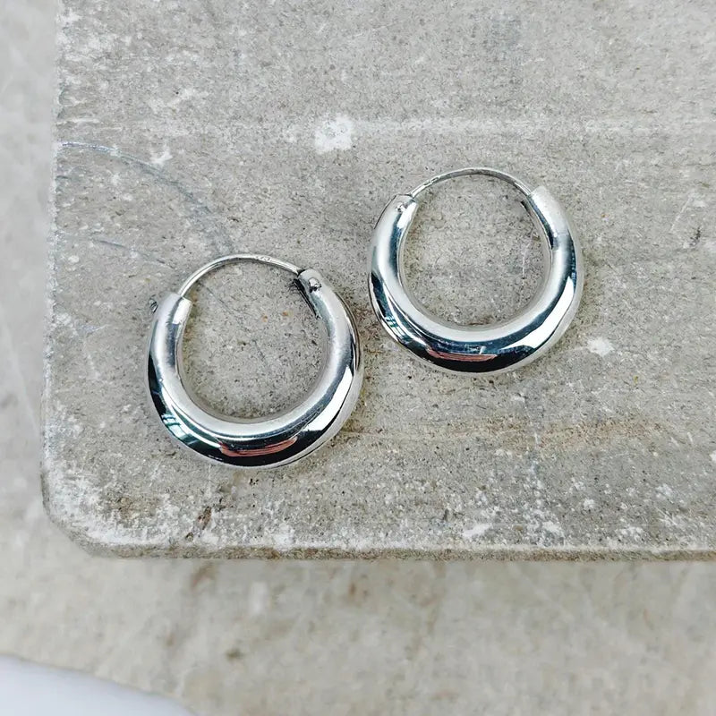 Halbmond Creolen aus 925 Silber