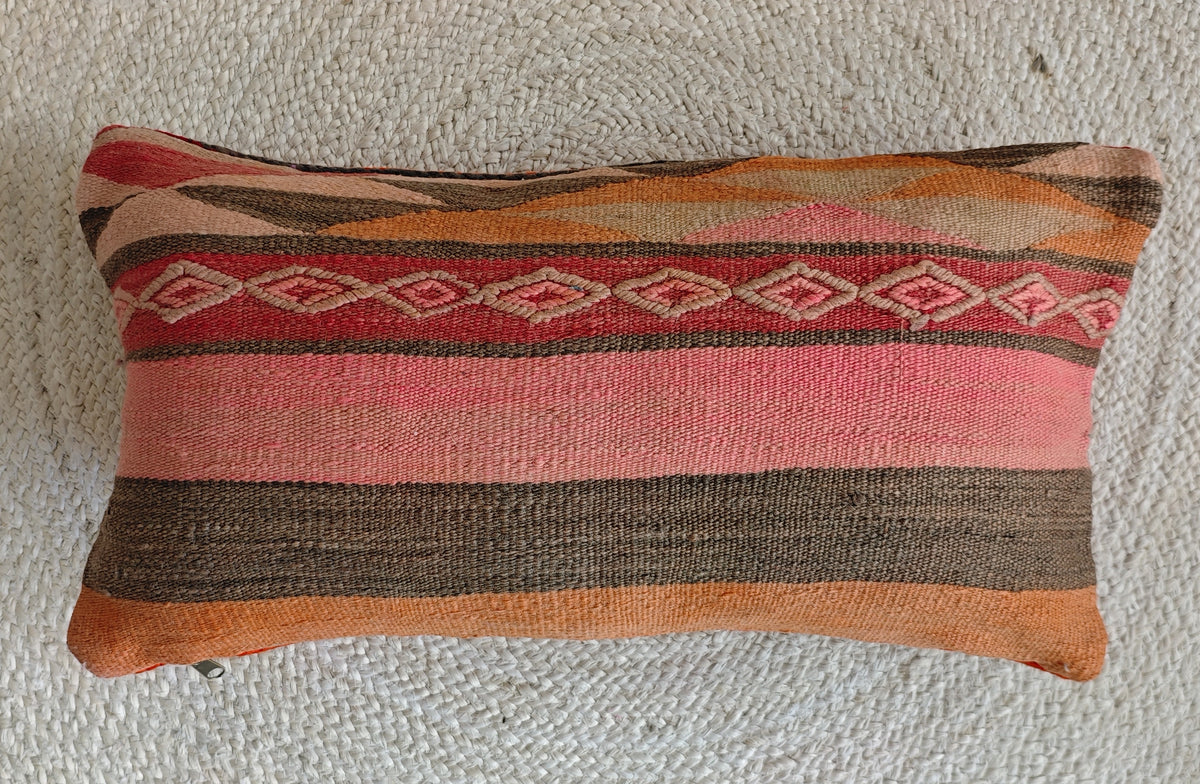 Vintage Pouf und Kissenhülle aus Marokko, Rosa Bodenkissen, Boho Meditationskissen