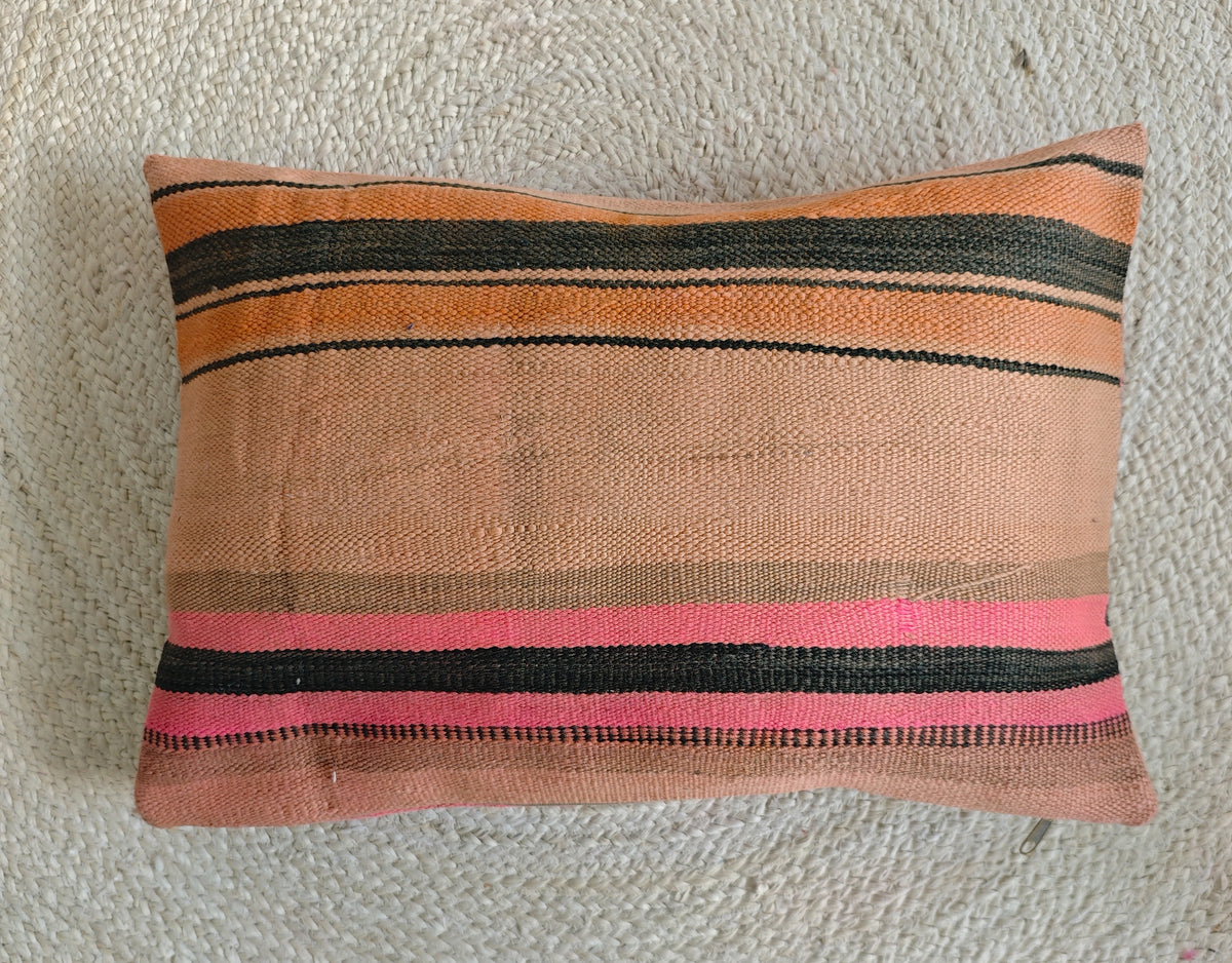 Vintage Pouf und Kissenhülle aus Marokko, Rosa Bodenkissen, Boho Meditationskissen