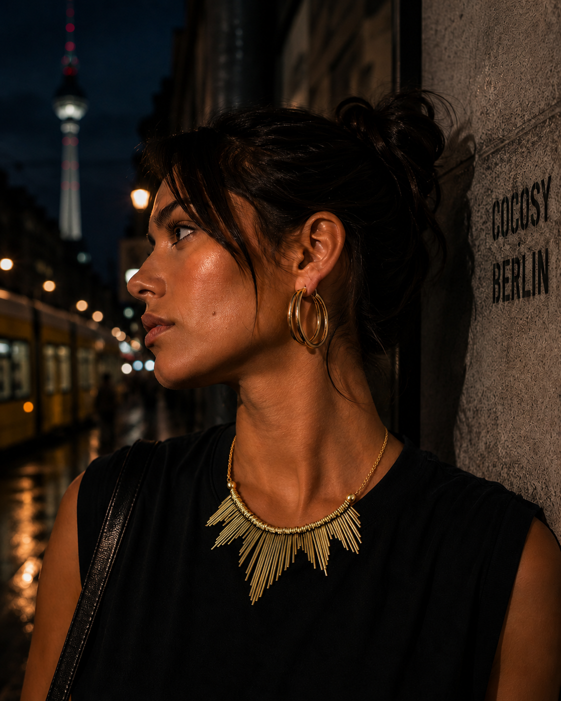 Collier bohème en laiton doré avec motif rayons de soleil, collier tendance, collier Soleil doré