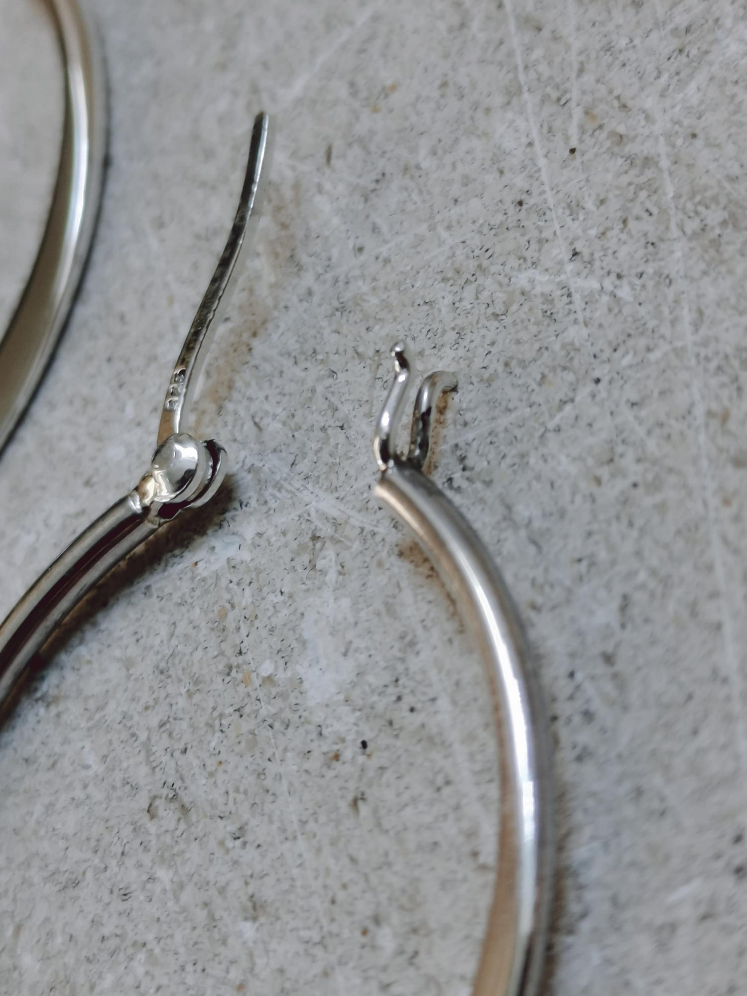 Flache Ovale 925 Silber Creolen, Dünne Minimalistische Ohrringe, Sterling Silber Creolen