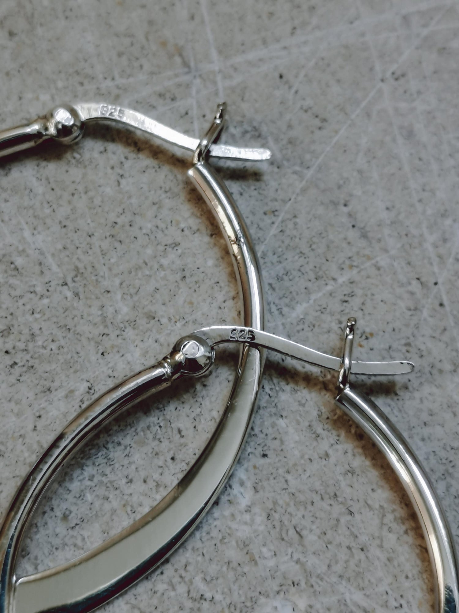 Flache Ovale 925 Silber Creolen, Dünne Minimalistische Ohrringe, Sterling Silber Creolen