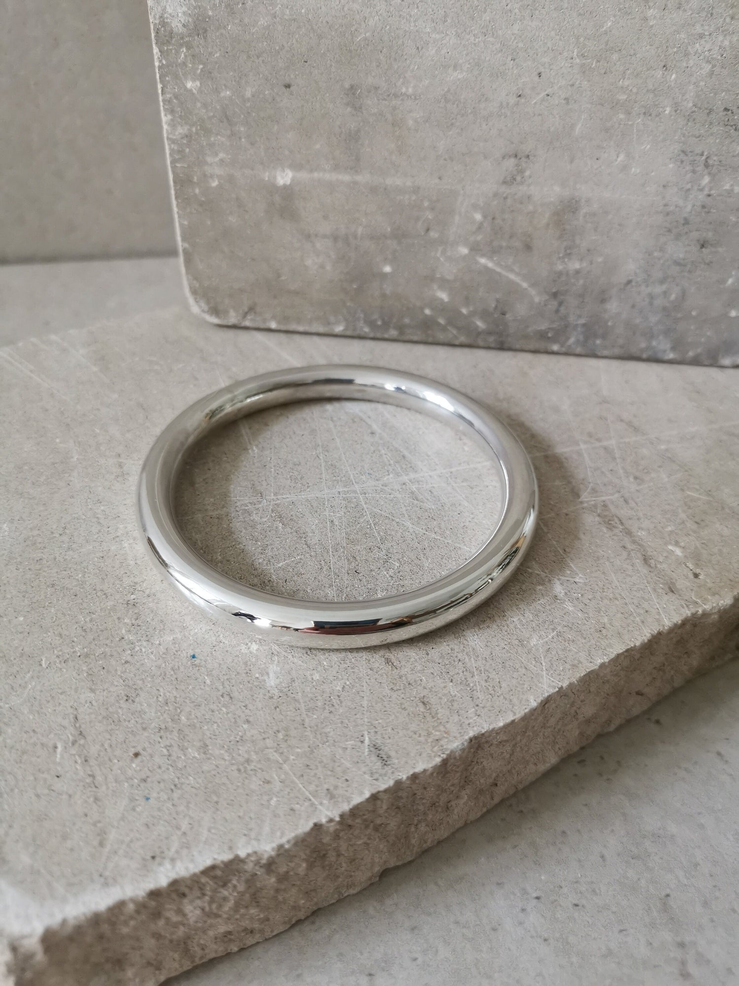 Chunky bracelet made of sterling silver, statement bracelet made of 925 silver, wide bangle, tribal bangle, minimalist simple bangle