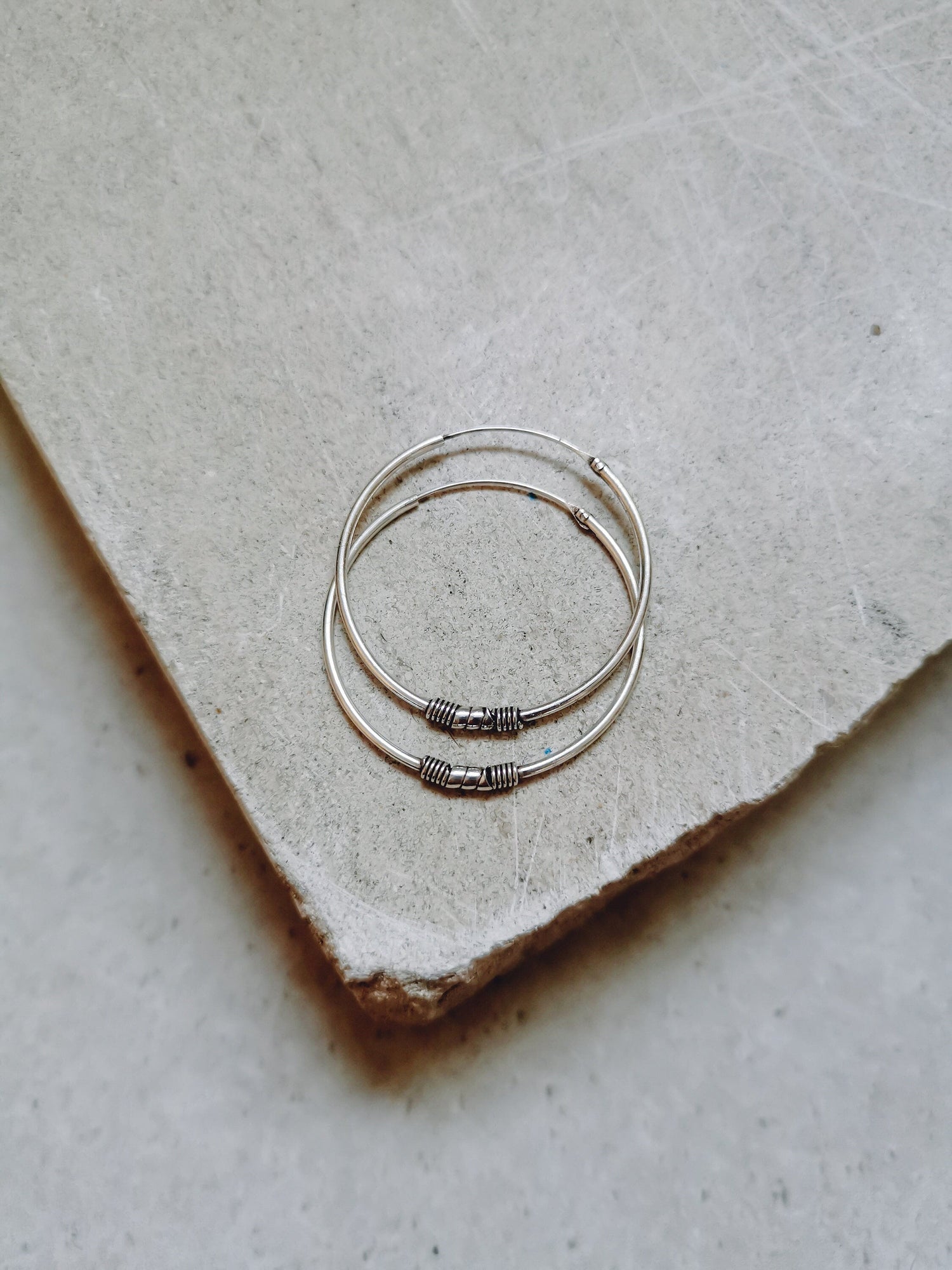 Sterling Silber Bali Creolen, 925 Silber Creolen, Creolen 30mm, Ohrringe Silber 925, Boho Creolen, Bali Silber Creolen