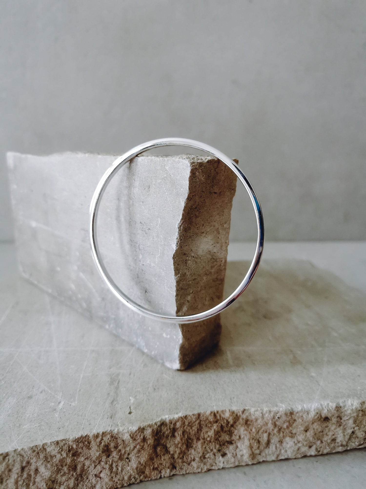 Bracelet plat en argent sterling, bracelet tendance, bracelet en argent pur 925, bracelet large en argent