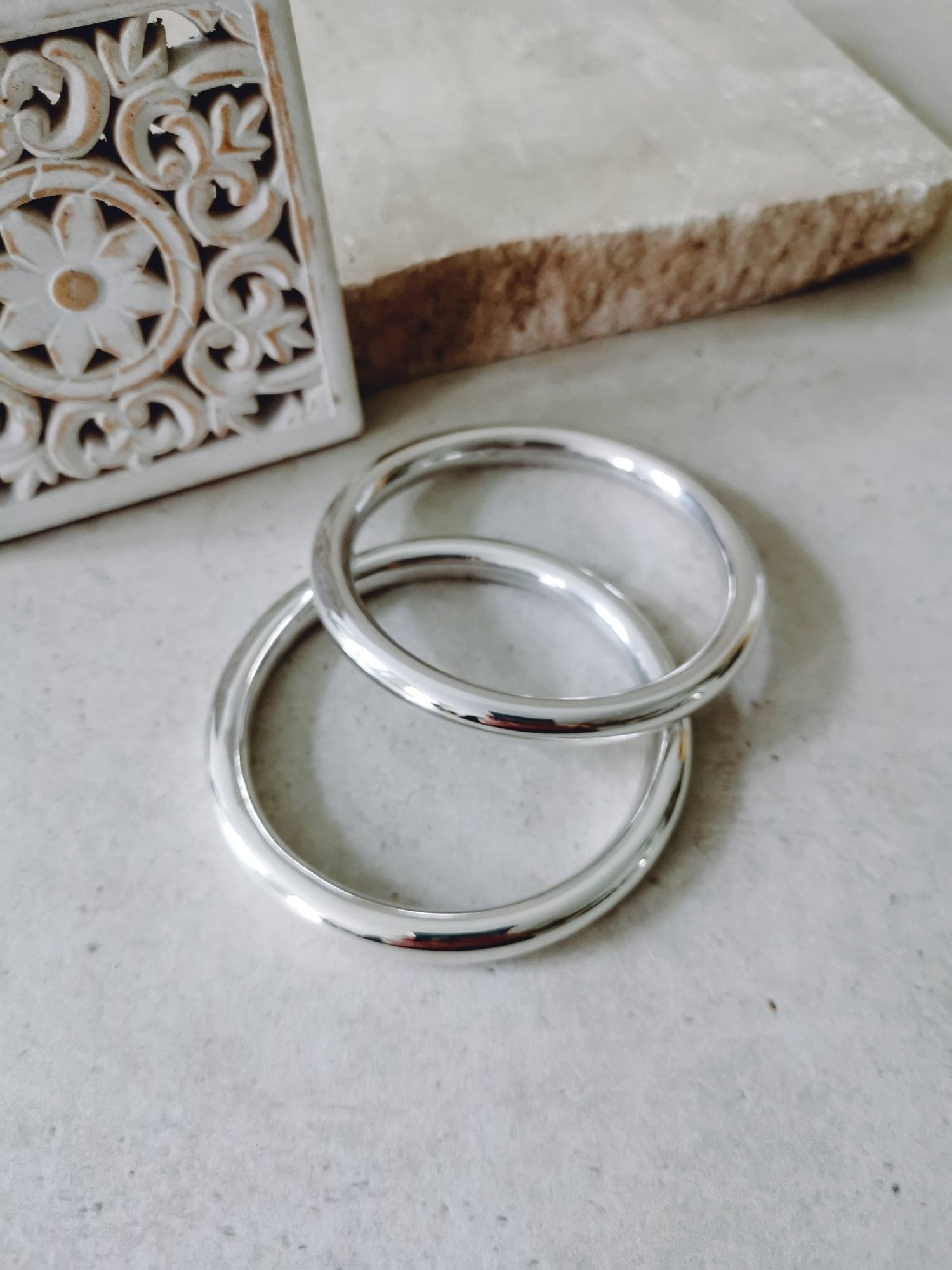 Chunky Armreif aus Sterling Silber, Statement Armband aus 925 Silber, breiter minimalistischer schlichter Armreif - CocosyBerlin