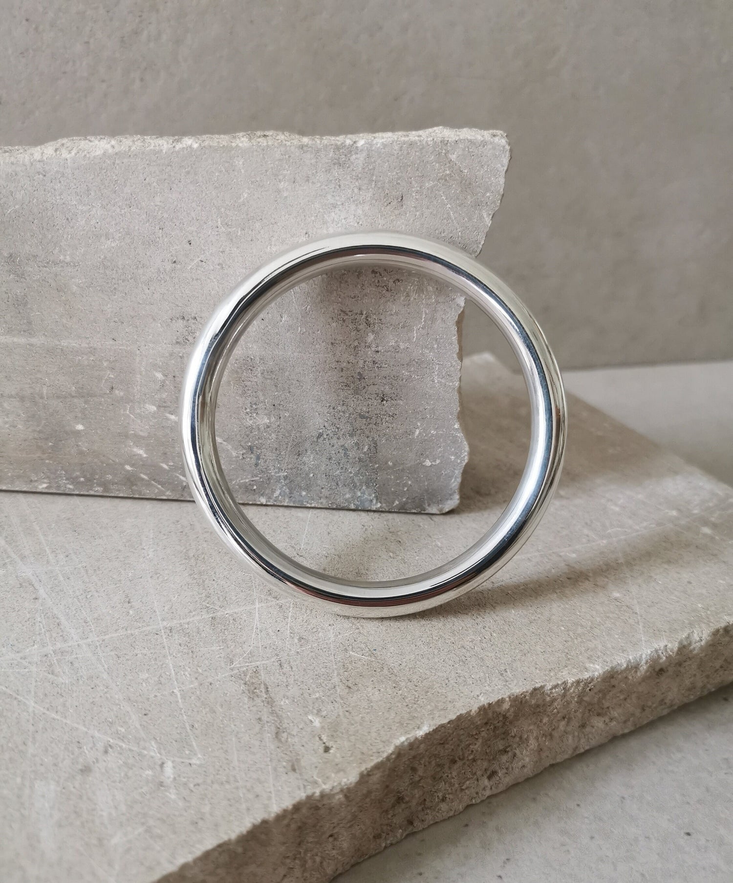 Chunky bracelet made of sterling silver, statement bracelet made of 925 silver, wide bangle, tribal bangle, minimalist simple bangle
