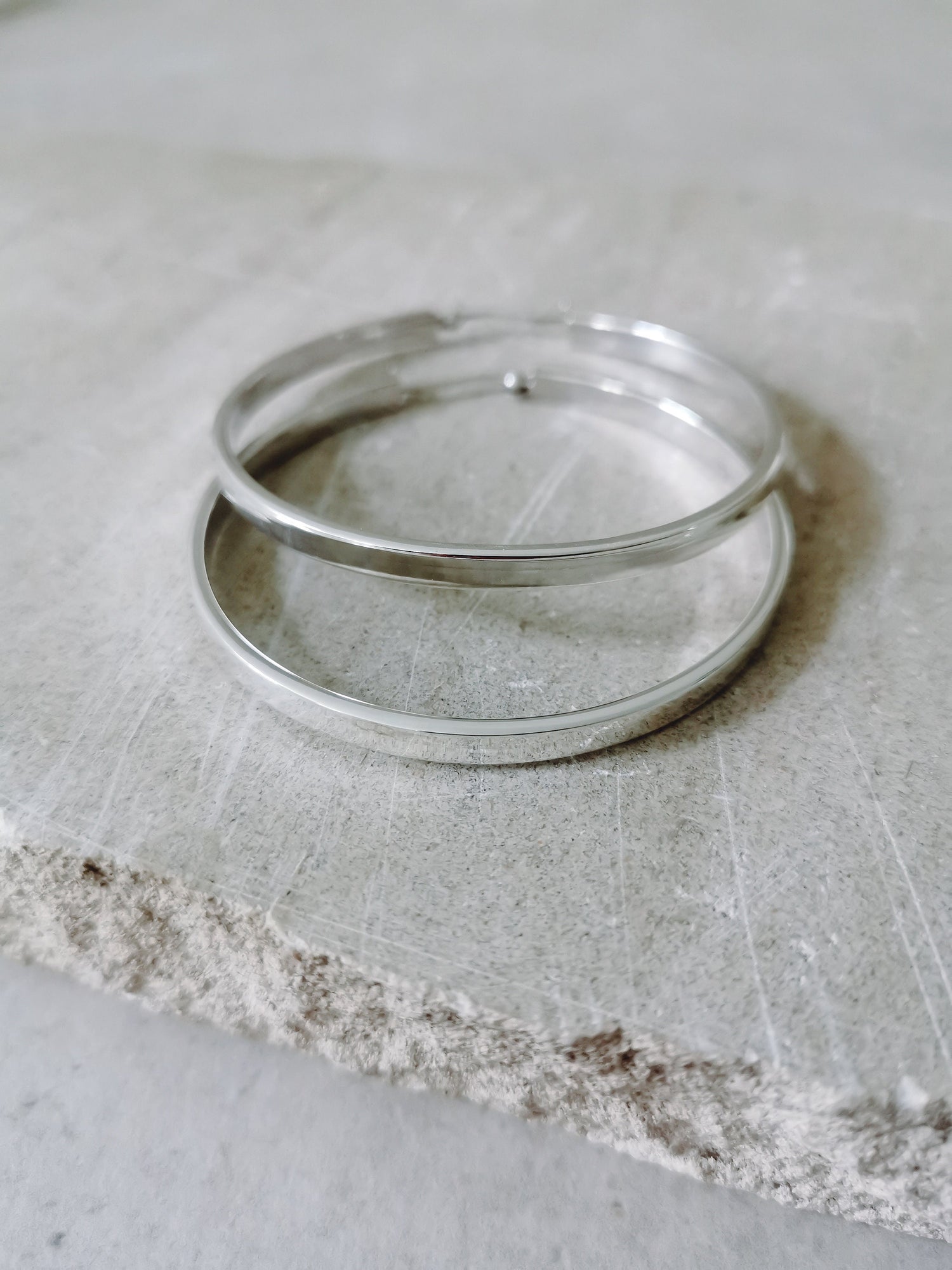 Flache breite 925 Silber Creolen, Chunky Sterling Silber Creolen 20mm, 40mm, 60 mm