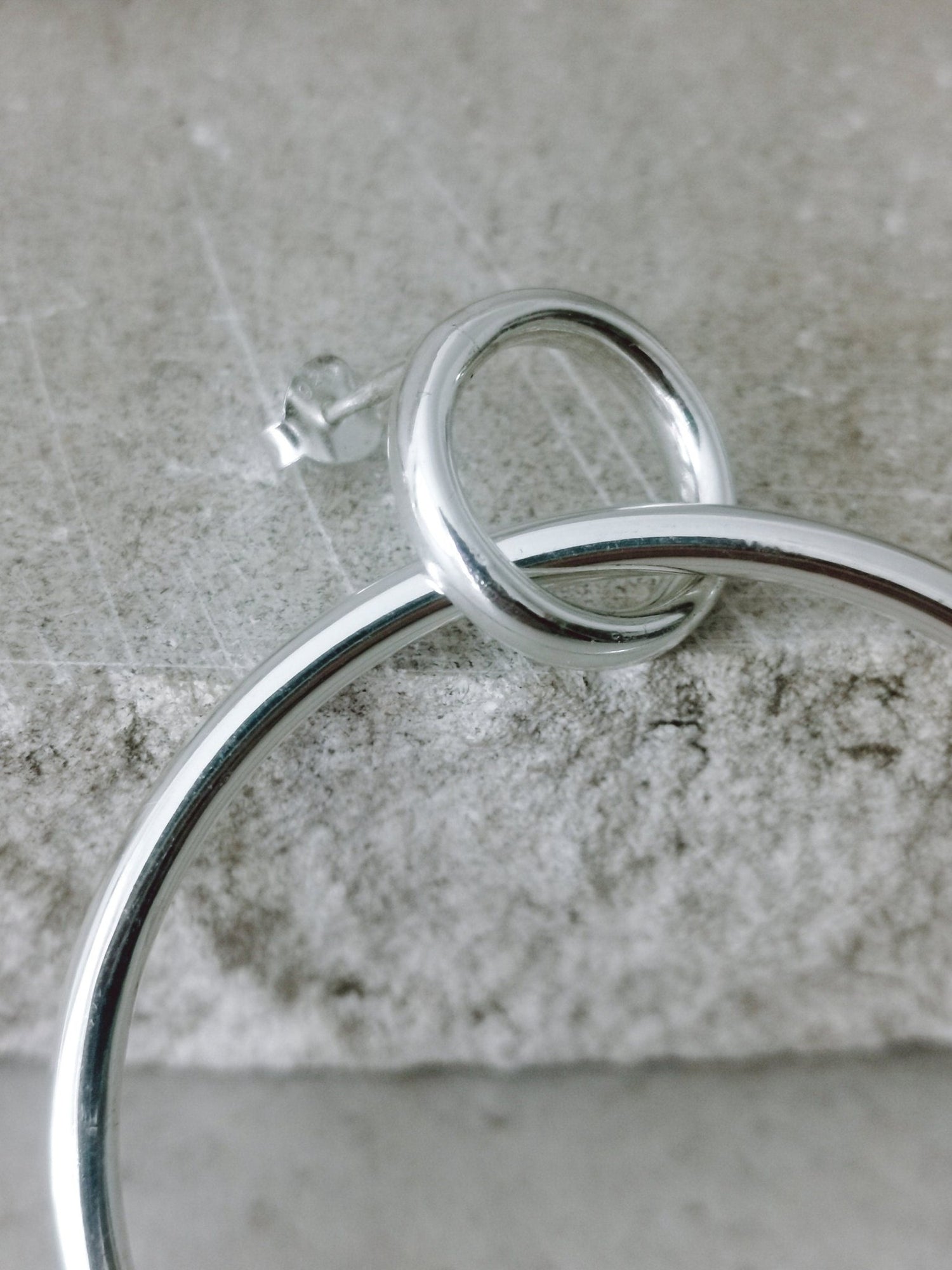 Sterling Silver Ohrstecker Ohrringe, Creolen Ring in Ring aus 925 Silber - CocosyBerlin