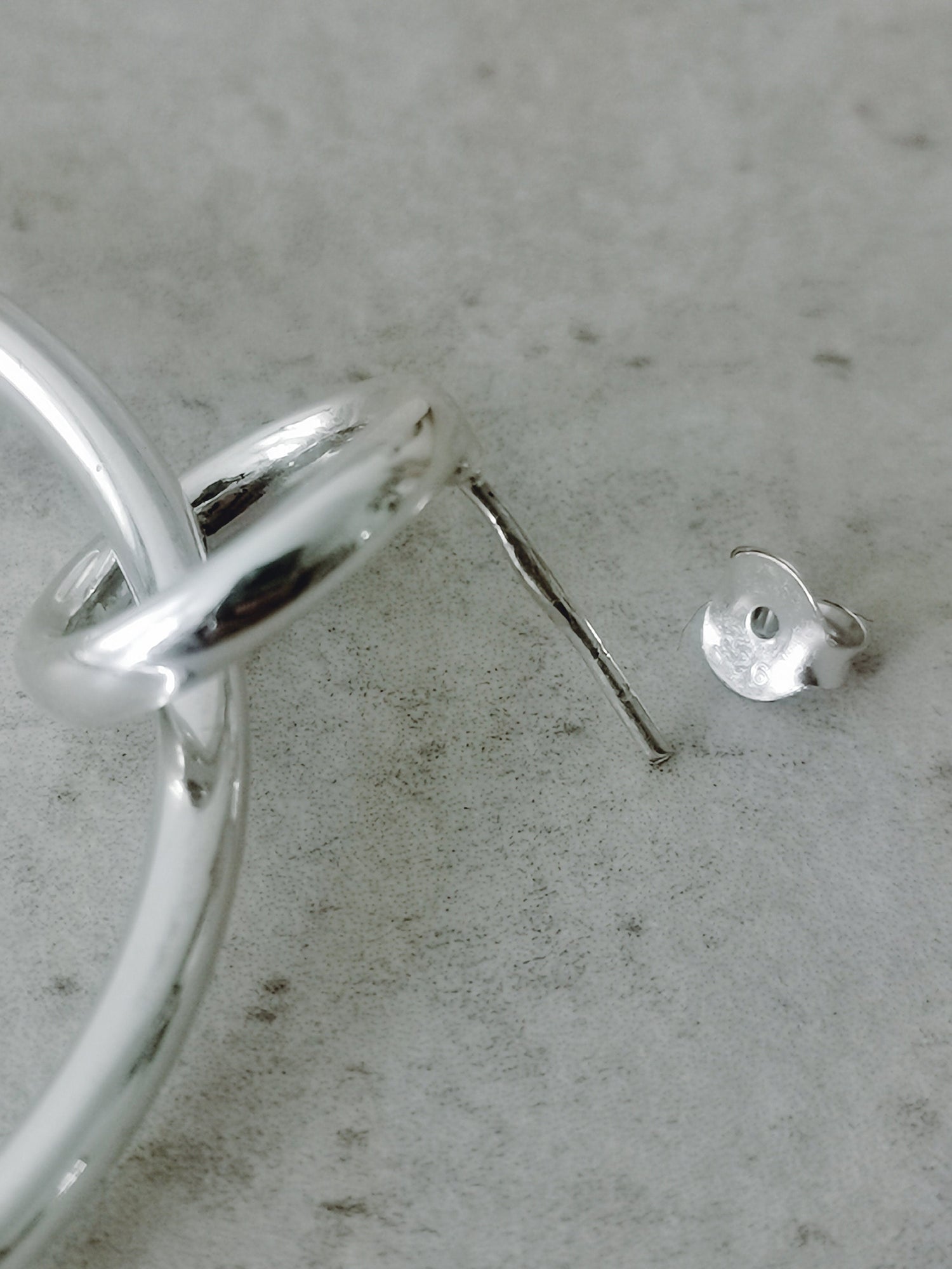 Boucles d'oreilles à tige en argent sterling, créoles et bague en argent 925