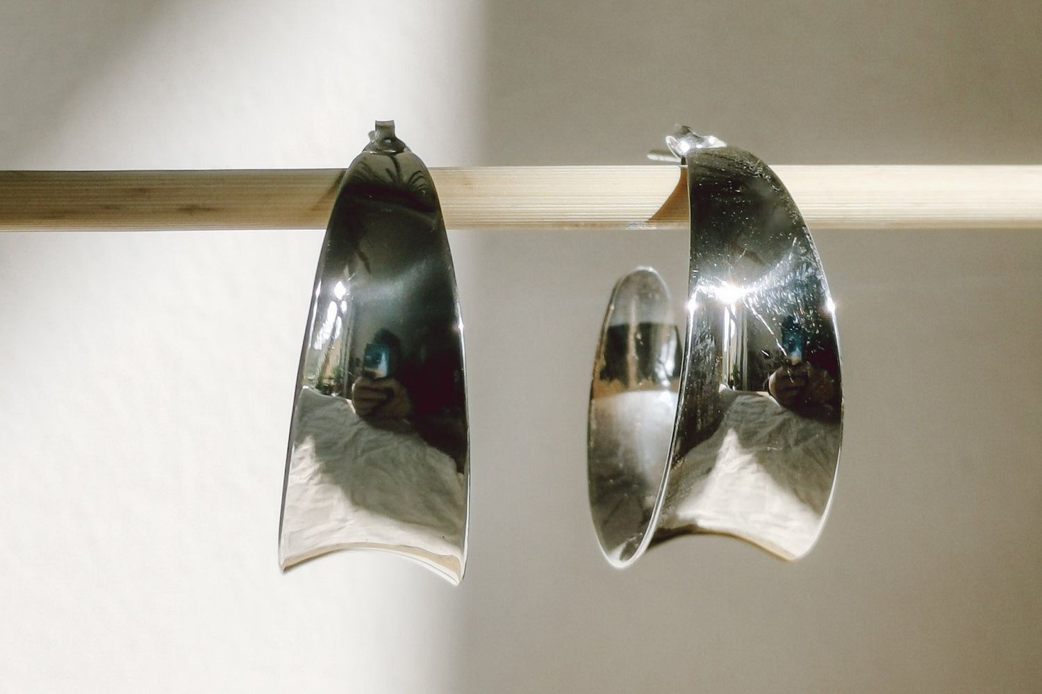 Sterling Silver breite Creolen, Chunky Silber Creolen 30 mm, Minimalistische offene Creolen 925 Silber