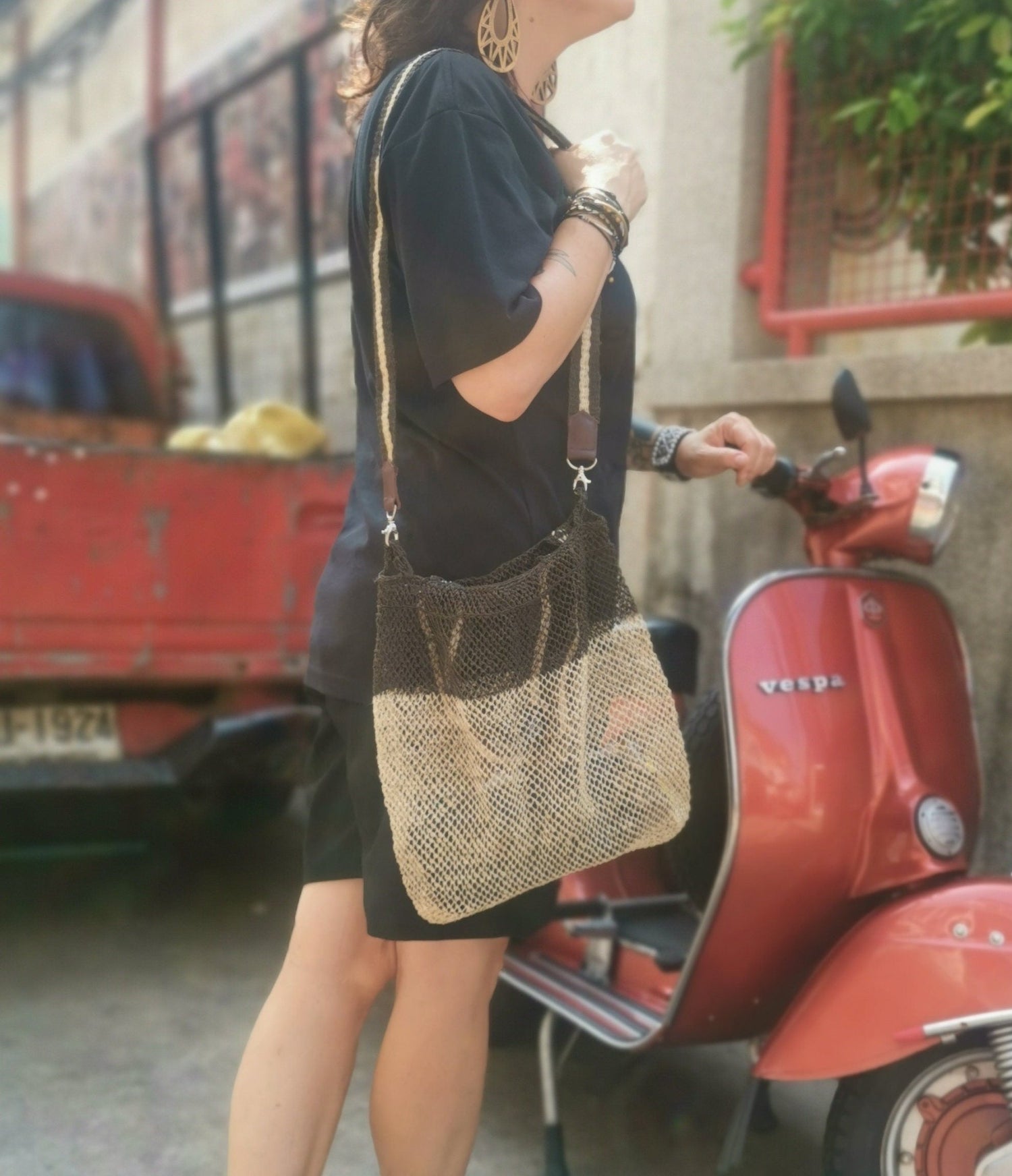 Umhängetasche aus Laos, Crossbody Tasche, nachhaltiger Shopper, 100% Handarbeit, Fair Trade - CocosyBerlin