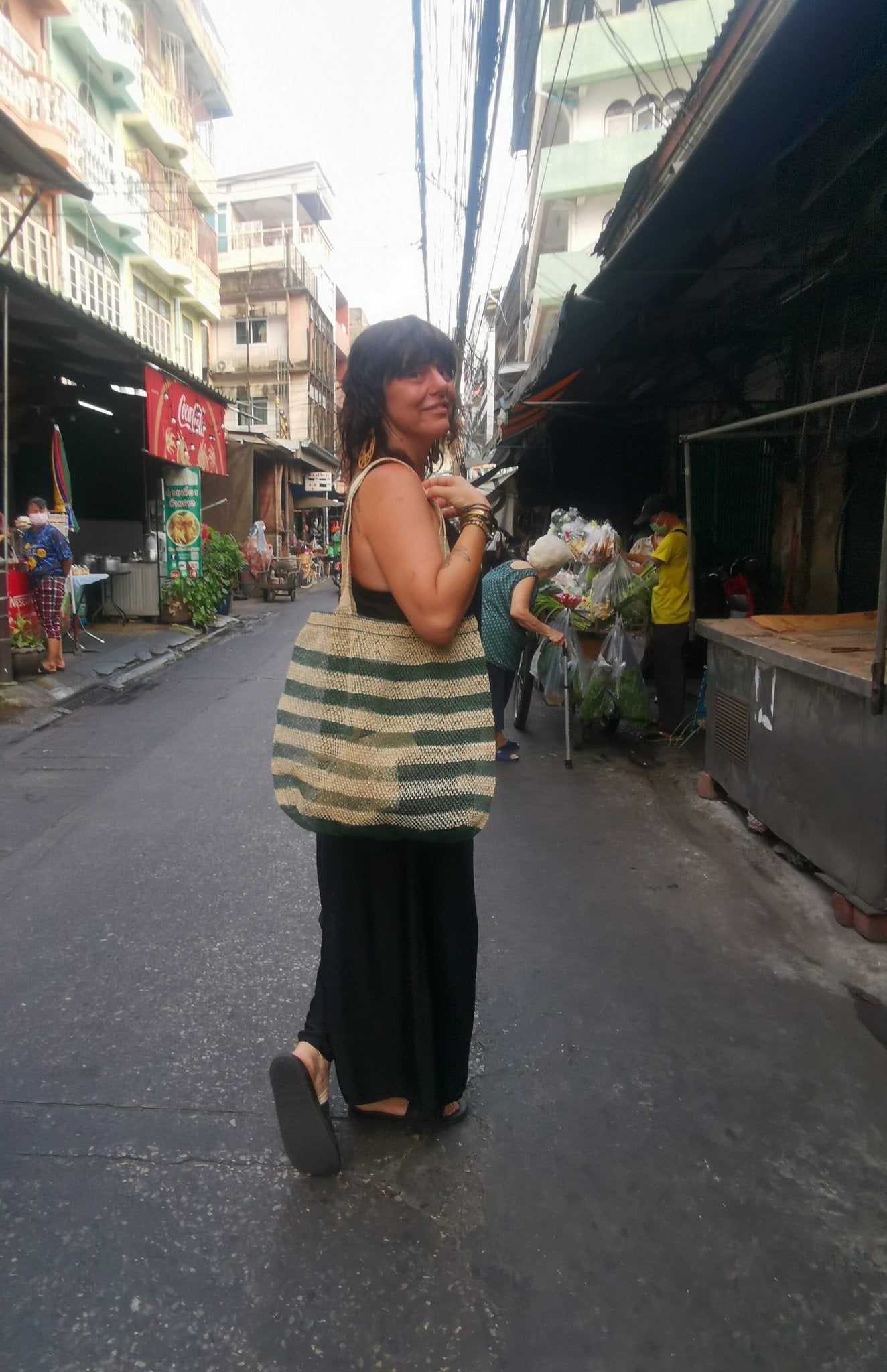 Große Tasche aus Laos, Tote Bag, nachhaltiger Shopper , 100% Handarbeit, Fair Trade - CocosyBerlin