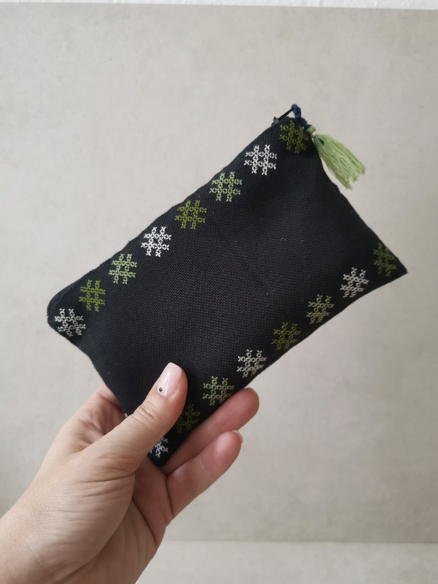 Boho Schminktasche aus Laos, Kosmetiktasche, Hippie Geldbörse, Portemonnaie, Handmade Make Up Tasche