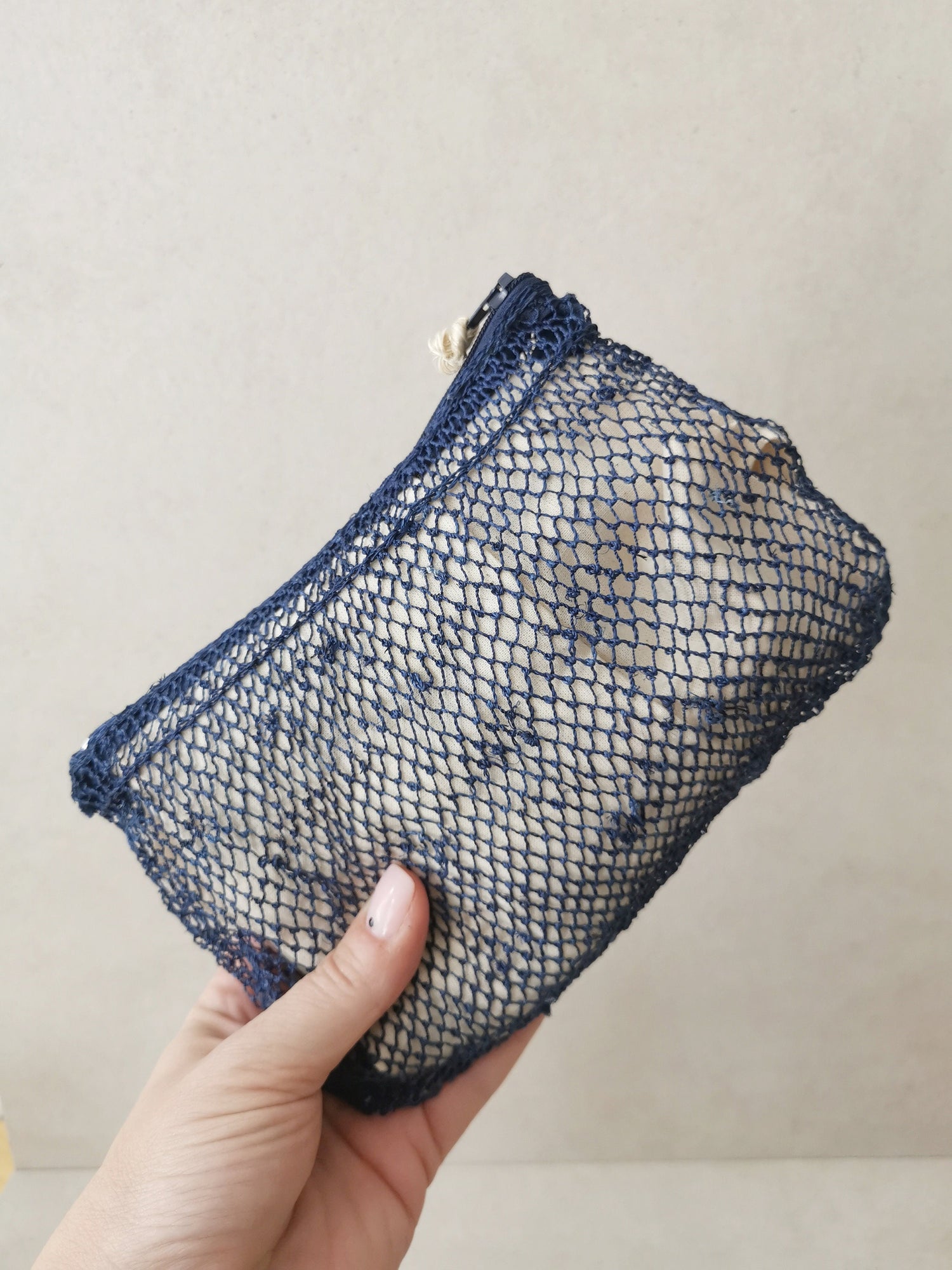 Boho Schminktasche aus Laos, Kosmetiktasche, Hippie Handmade Make Up Netztasche