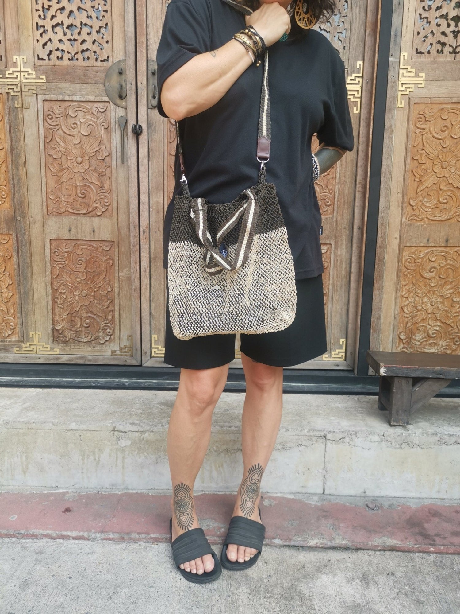 Umhängetasche aus Laos, Crossbody Tasche, nachhaltiger Shopper, 100% Handarbeit, Fair Trade - CocosyBerlin