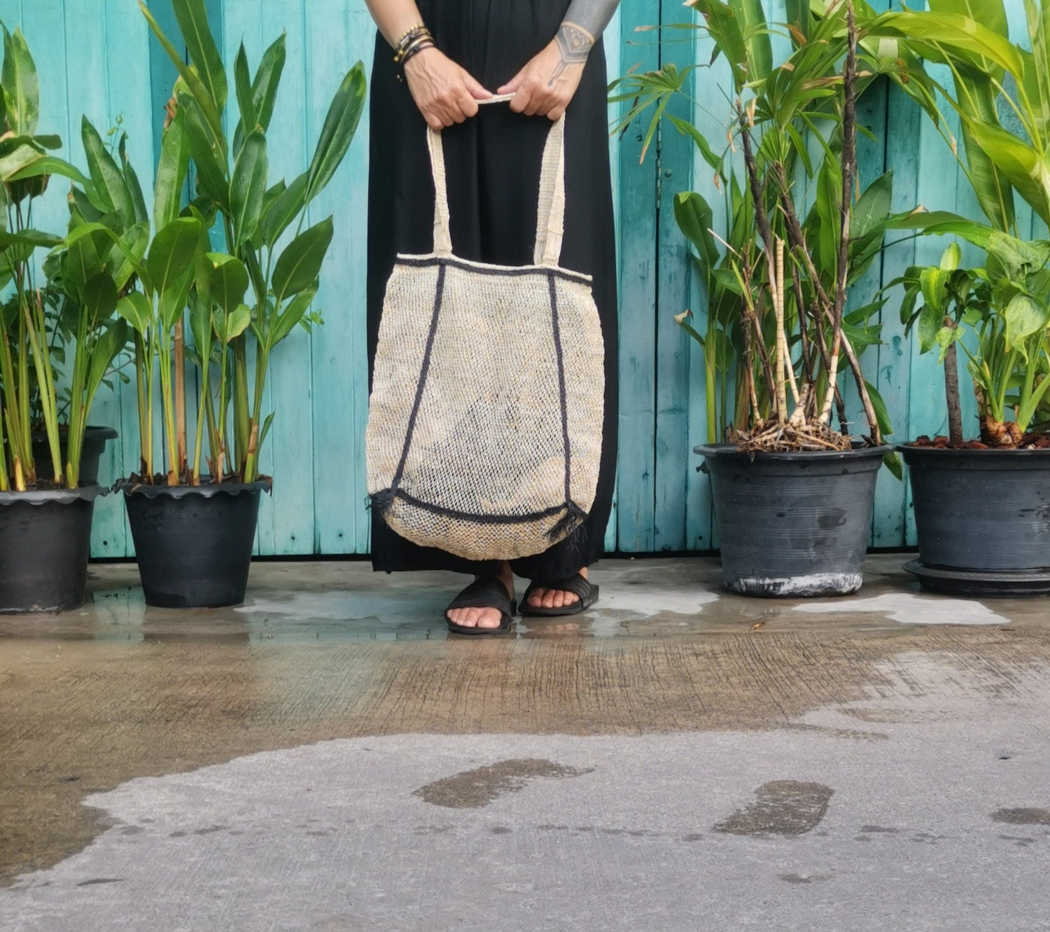 Grosse Tasche aus Laos, Tote Bag, nachhaltiger Shopper , 100% Handarbeit, Fair Trade - CocosyBerlin