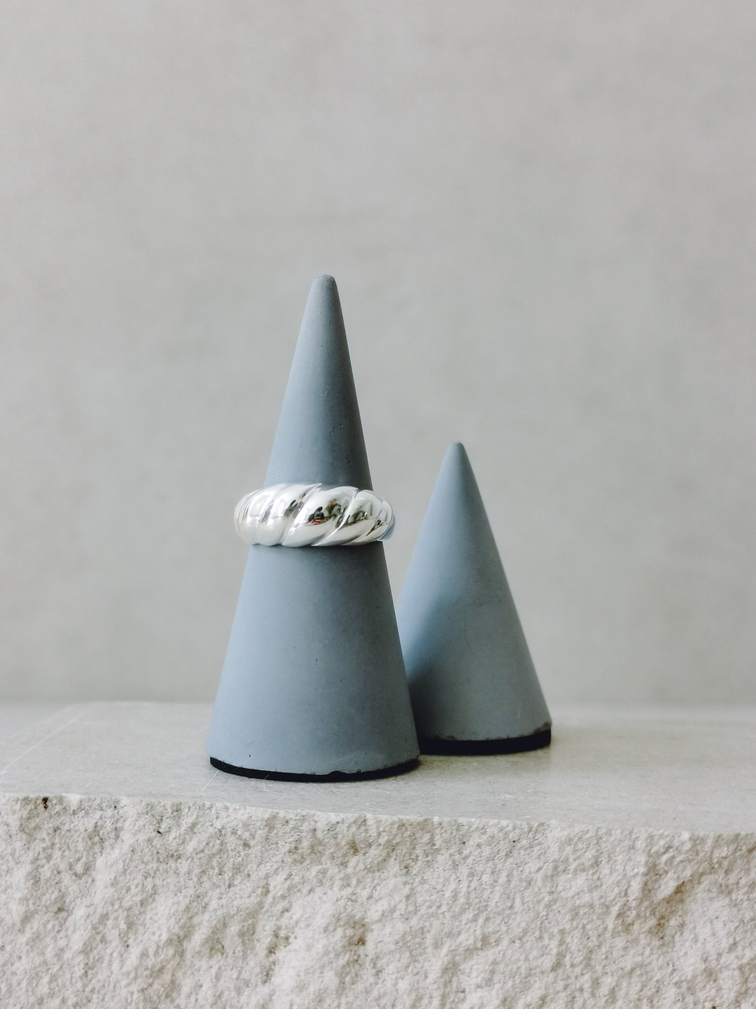 Croissant Ring aus 925 Silber, Sterlingsilber Ring, Twisted Silber 925 Ring