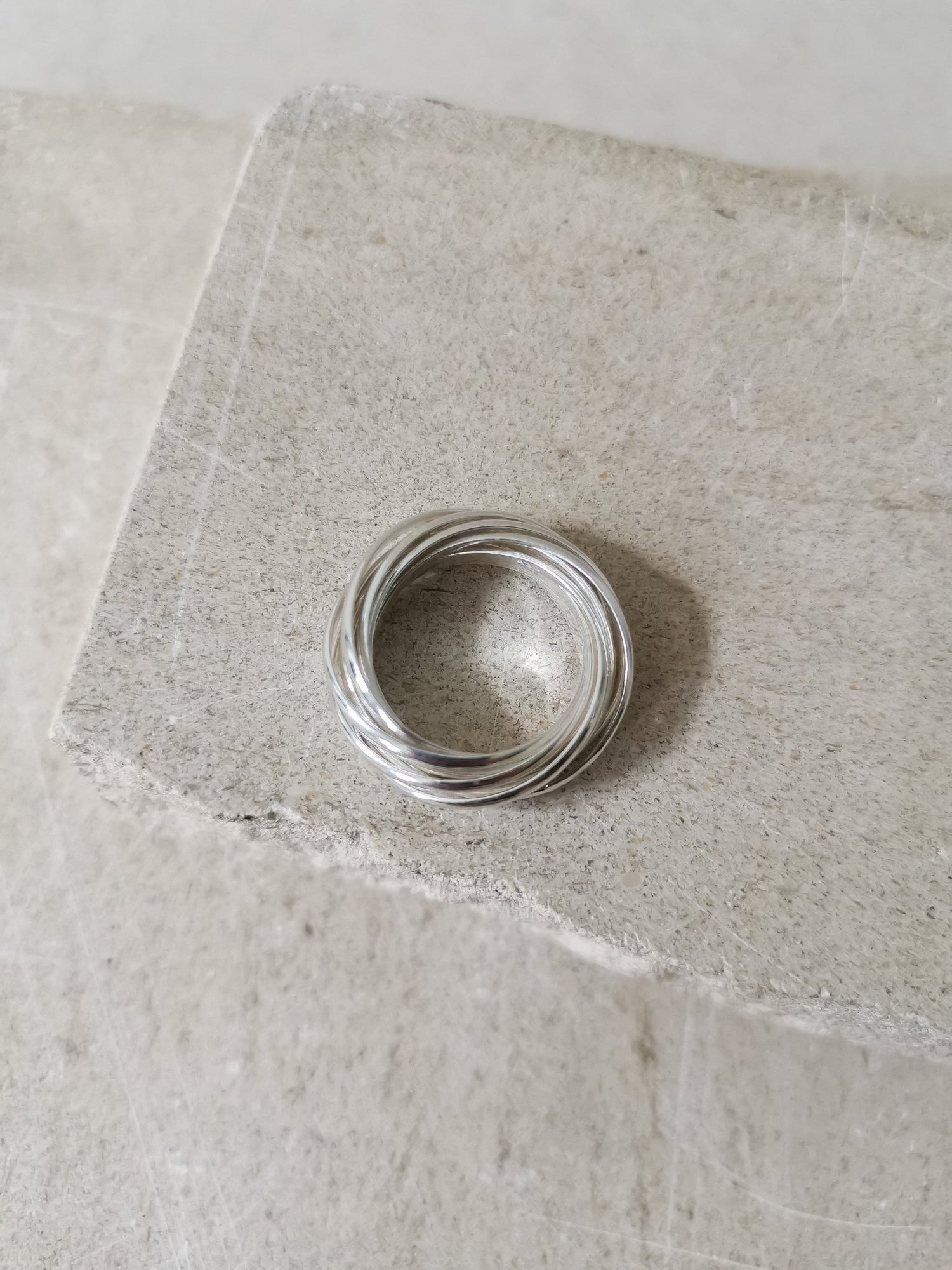 Mehrfachring aus 9 Einzelringe 925 Silber, Sterling Silber Ring, Wickelring aus 925 Silber - CocosyBerlin
