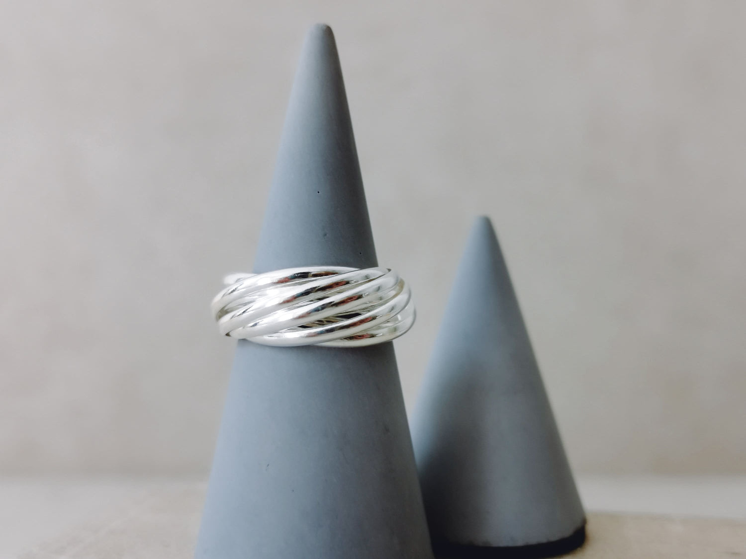 Mehrfachring aus 9 einselringe 925 Silber, Sterling Silber Ring, Wickelring aus 925 Silber