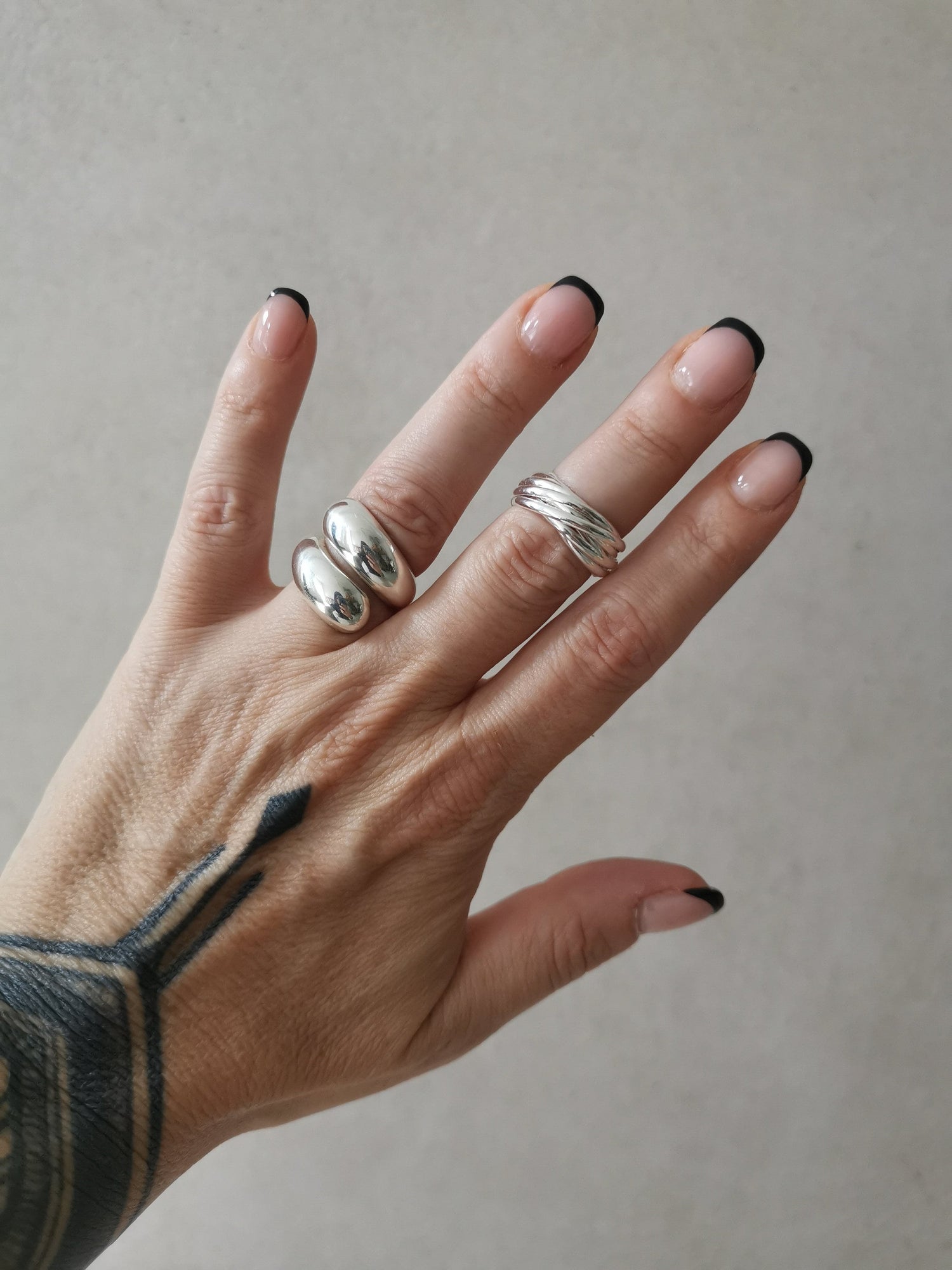 Mehrfachring aus 9 einselringe 925 Silber, Sterling Silber Ring, Wickelring aus 925 Silber