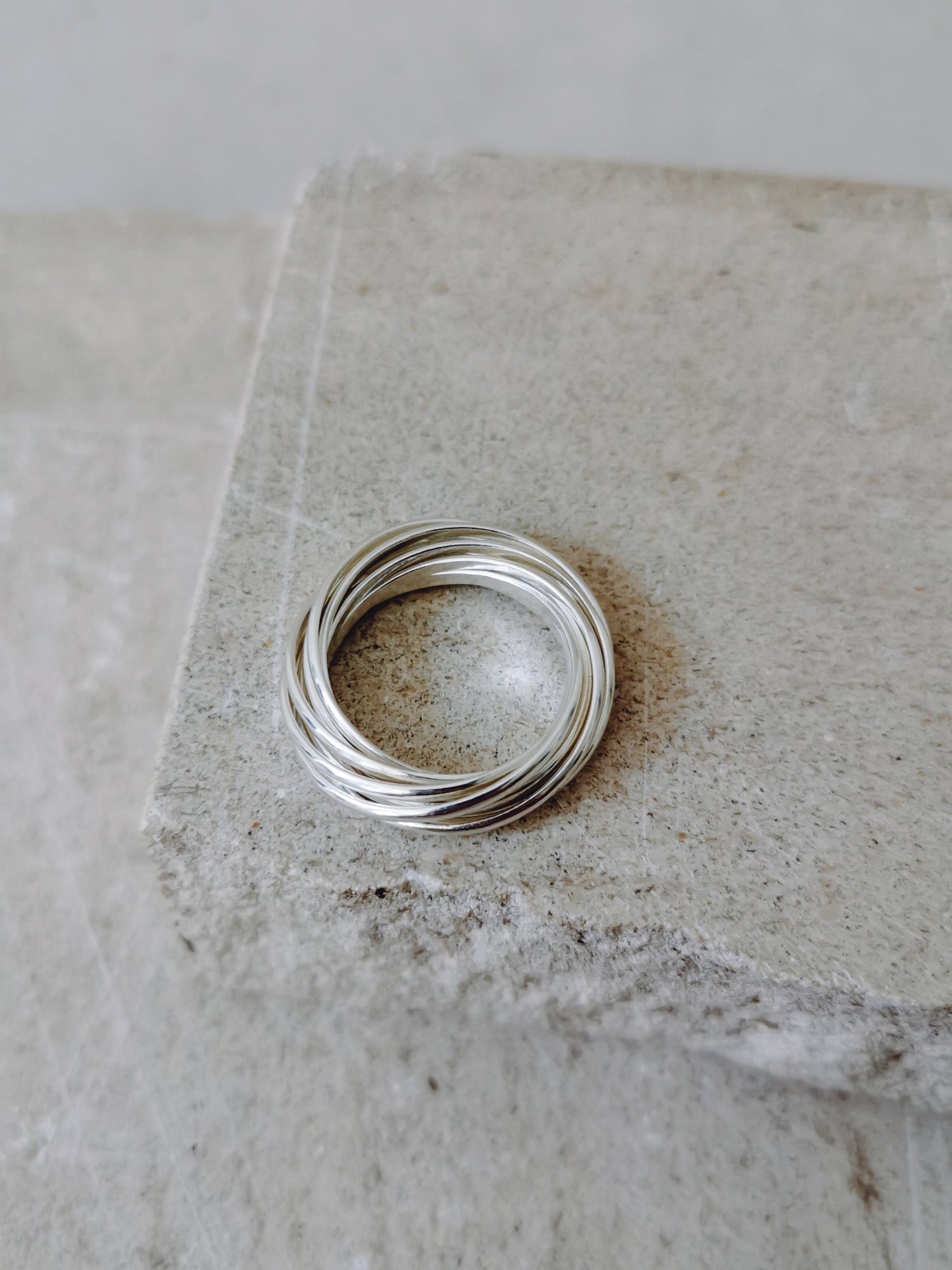 Mehrfachring aus 9 Einselringe 925 Silber, Sterlingsilber Ring, Wickelring aus 925 Silber