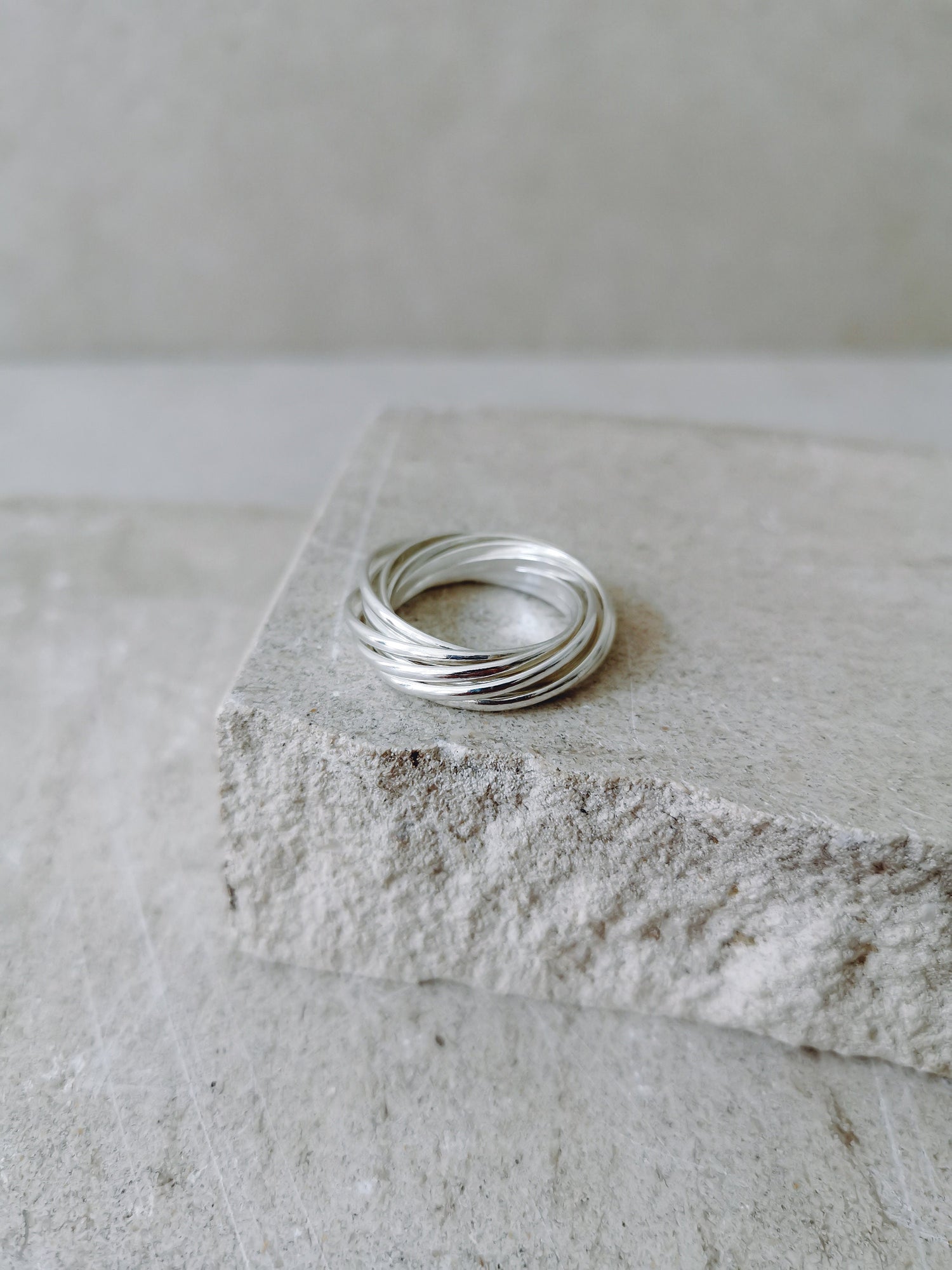 Mehrfachring aus 9 Einselringe 925 Silber, Sterlingsilber Ring, Wickelring aus 925 Silber