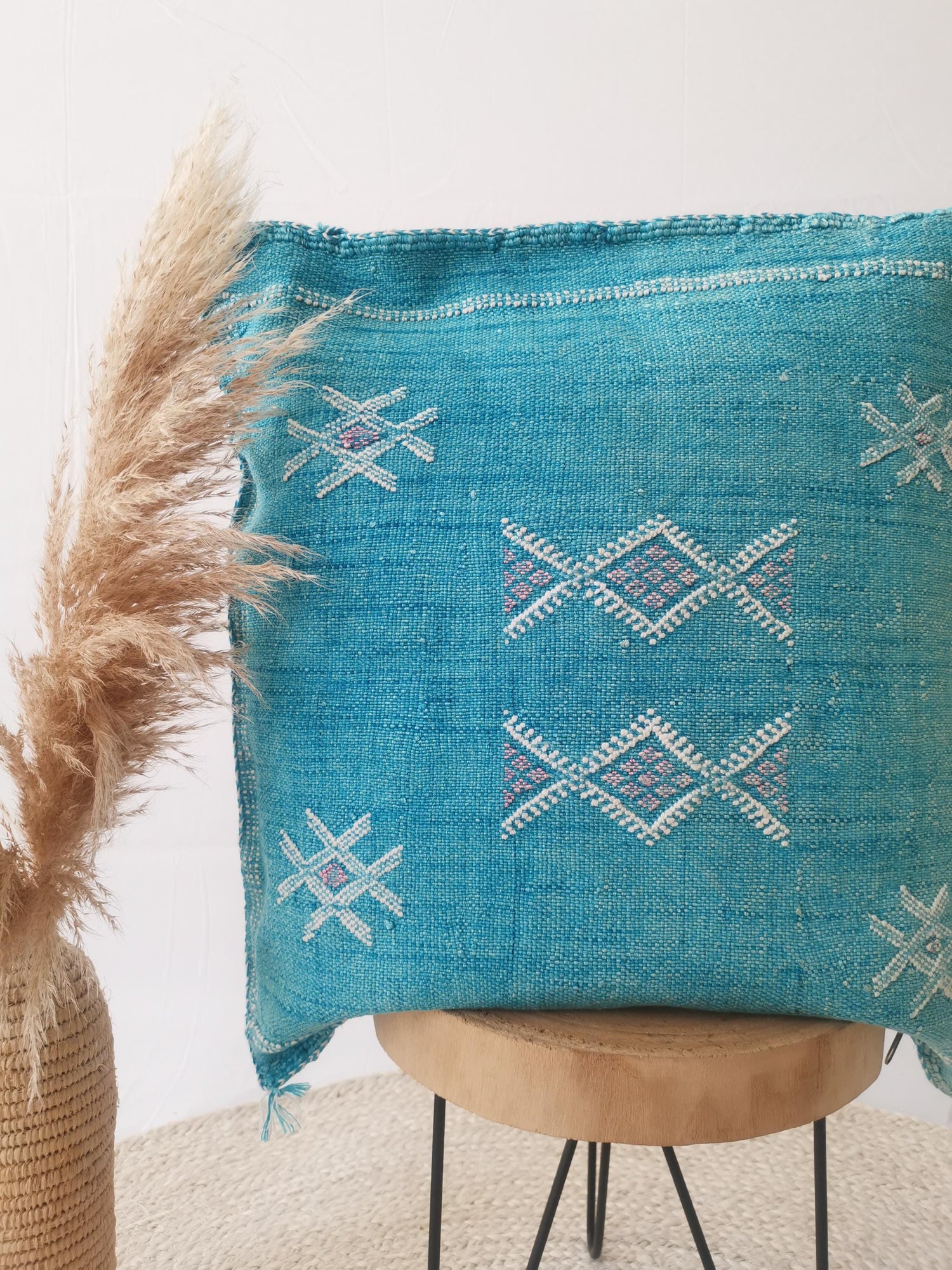 Sabra Kissen 50x50 cm, Kissenhülle aus Marokko, Marokkanisches Kissen aus Sabra Seide