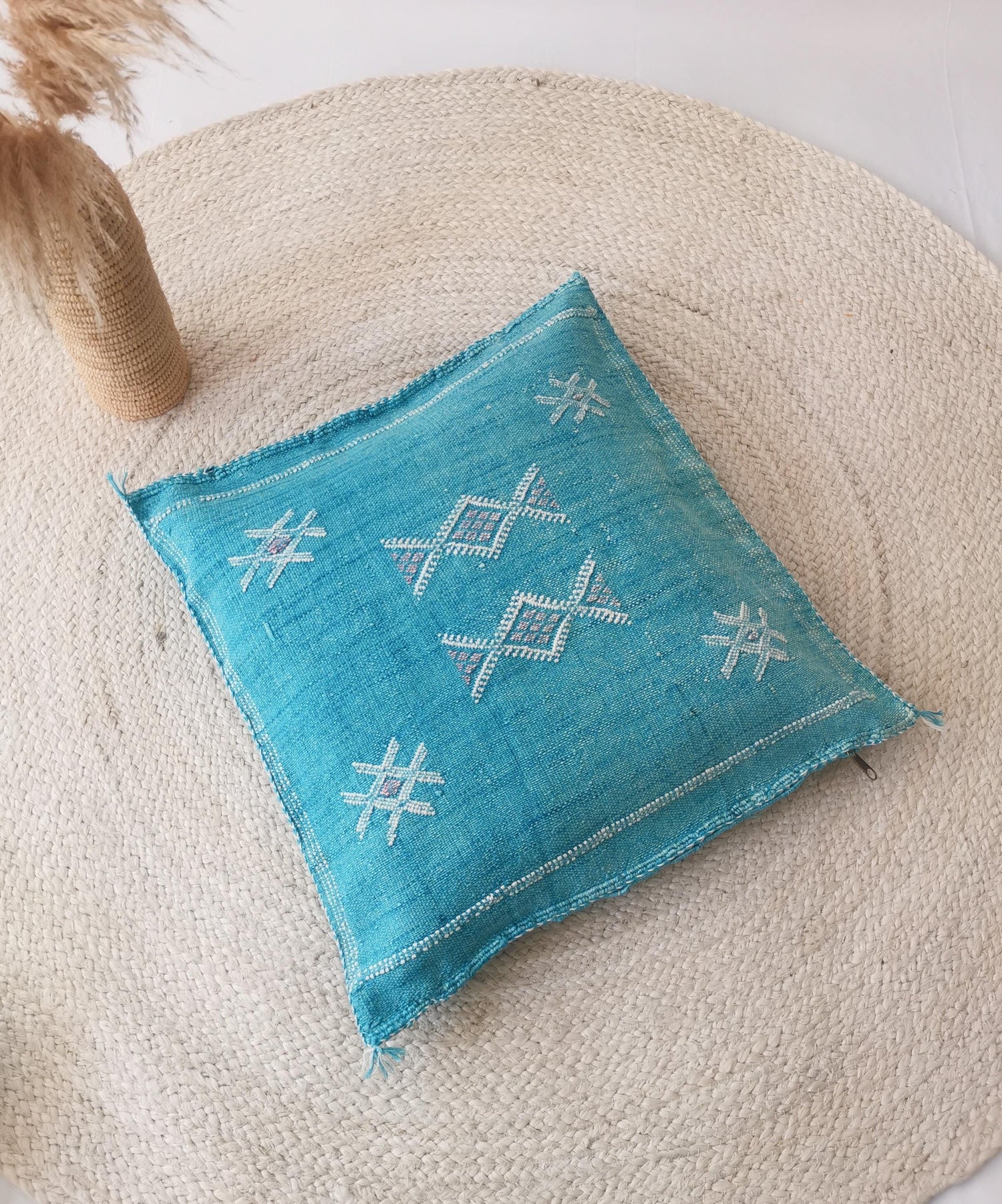 Sabra Kissen 50x50 cm, Kissenhülle aus Marokko, Marokkanisches Kissen aus Sabra Seide