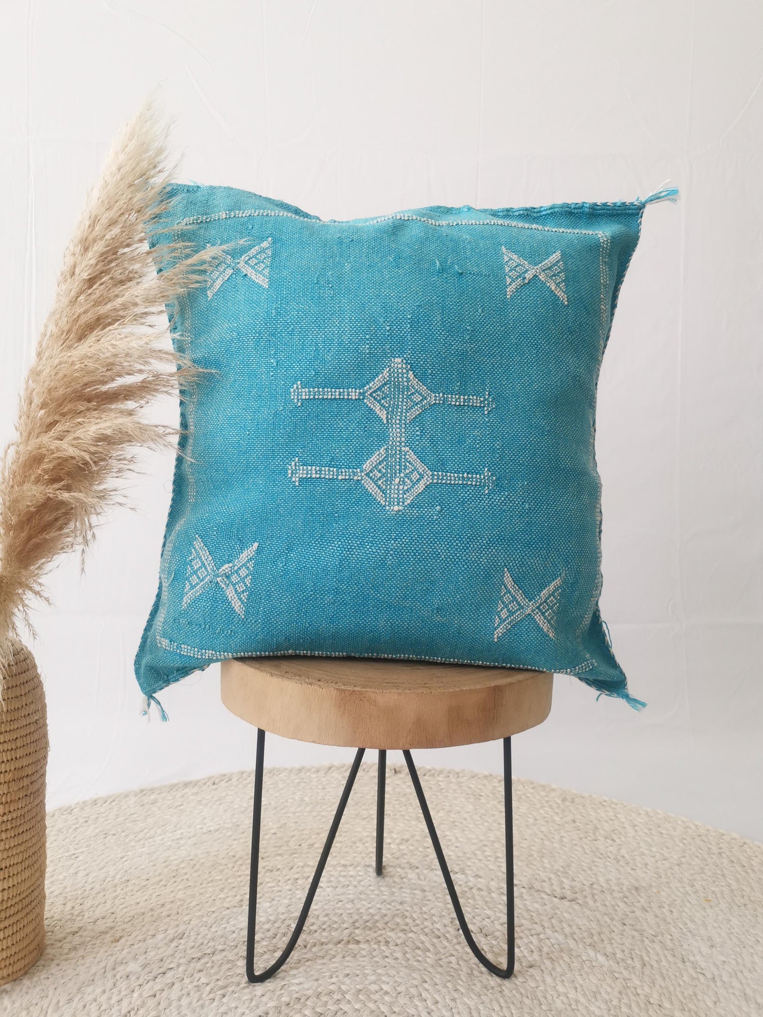 Coussin Sabra 45x45 cm, Housse de coussin Boho Éclectique du Maroc, Housse de coussin marocaine,