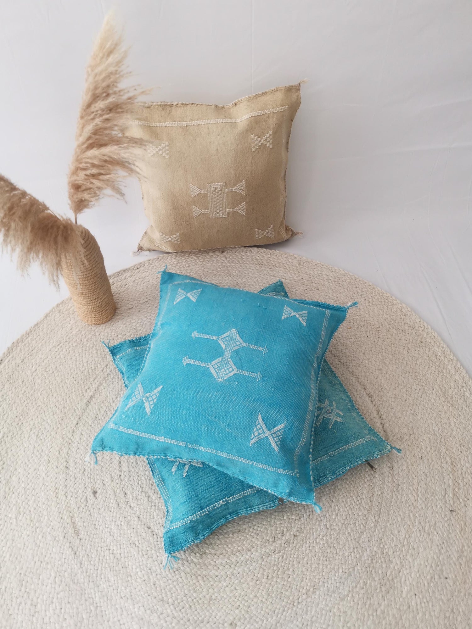 Coussin Sabra 45x45 cm, Housse de coussin Boho Éclectique du Maroc, Housse de coussin marocaine,