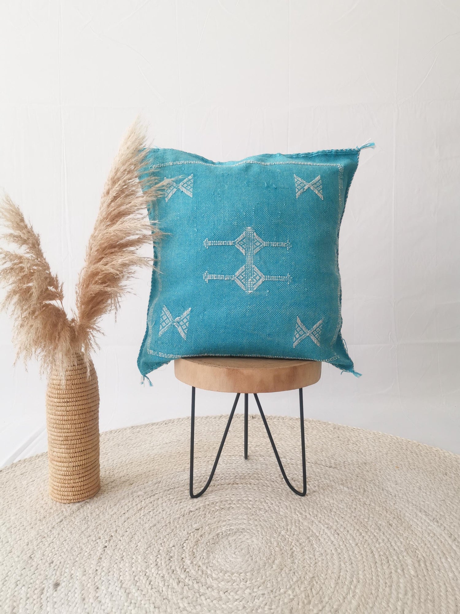 Coussin Sabra 45x45 cm, Housse de coussin Boho Éclectique du Maroc, Housse de coussin marocaine,