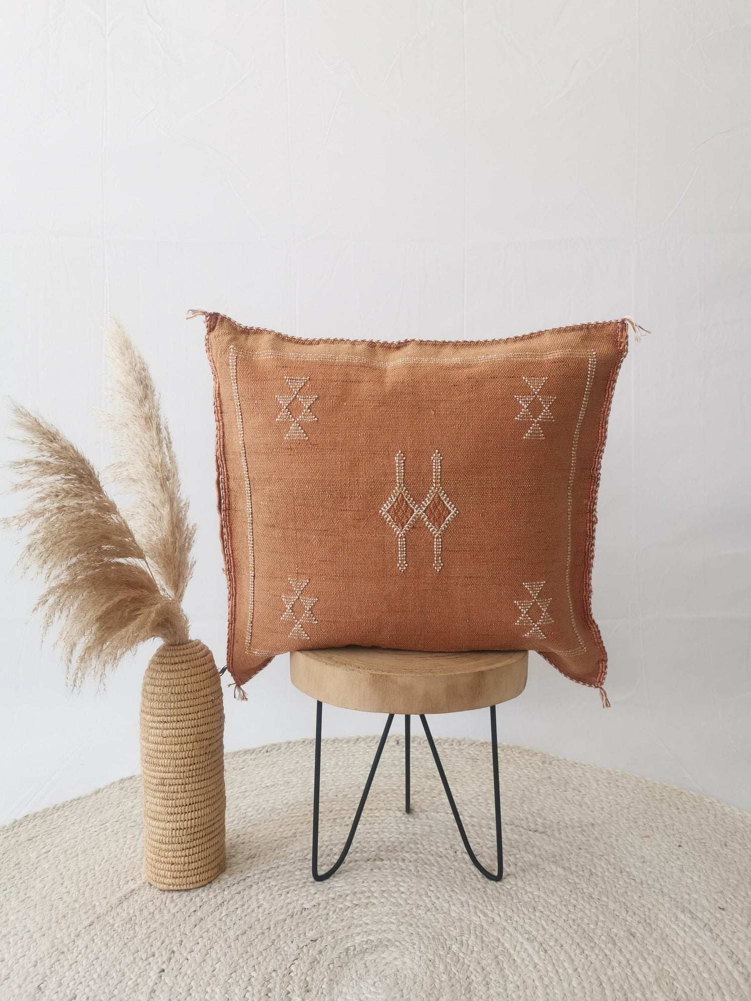 Sabra Kissen aus Marokko, Boho Eklektische Kissenhülle, Marokkanische, orientalische Kissenhülle