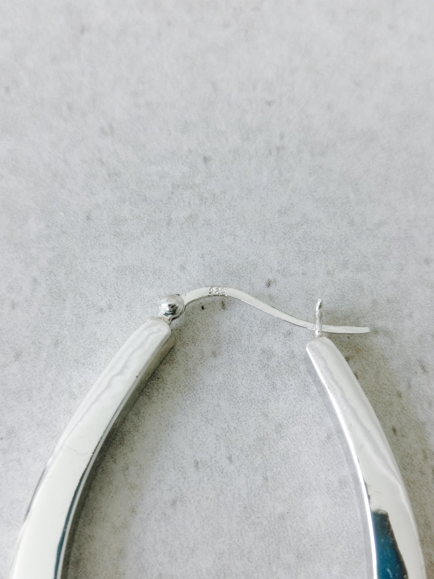 Breite ovale 925 Silber big Creolen, Chunky Sterlingsilber Creolen, Statement Ohrringe aus 925 Silber