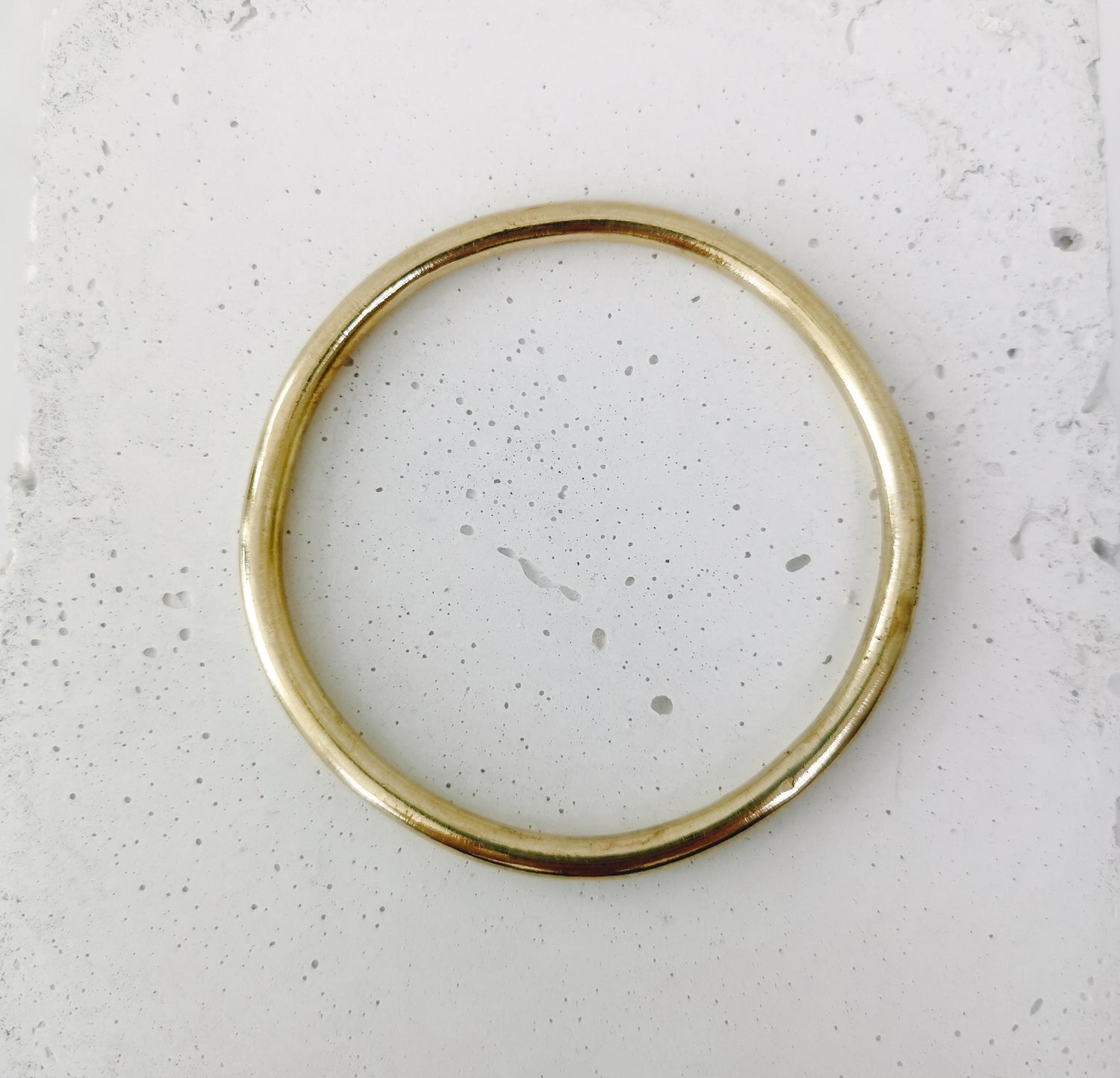 golden bangle made of solid brass, wide statement chunky bangle