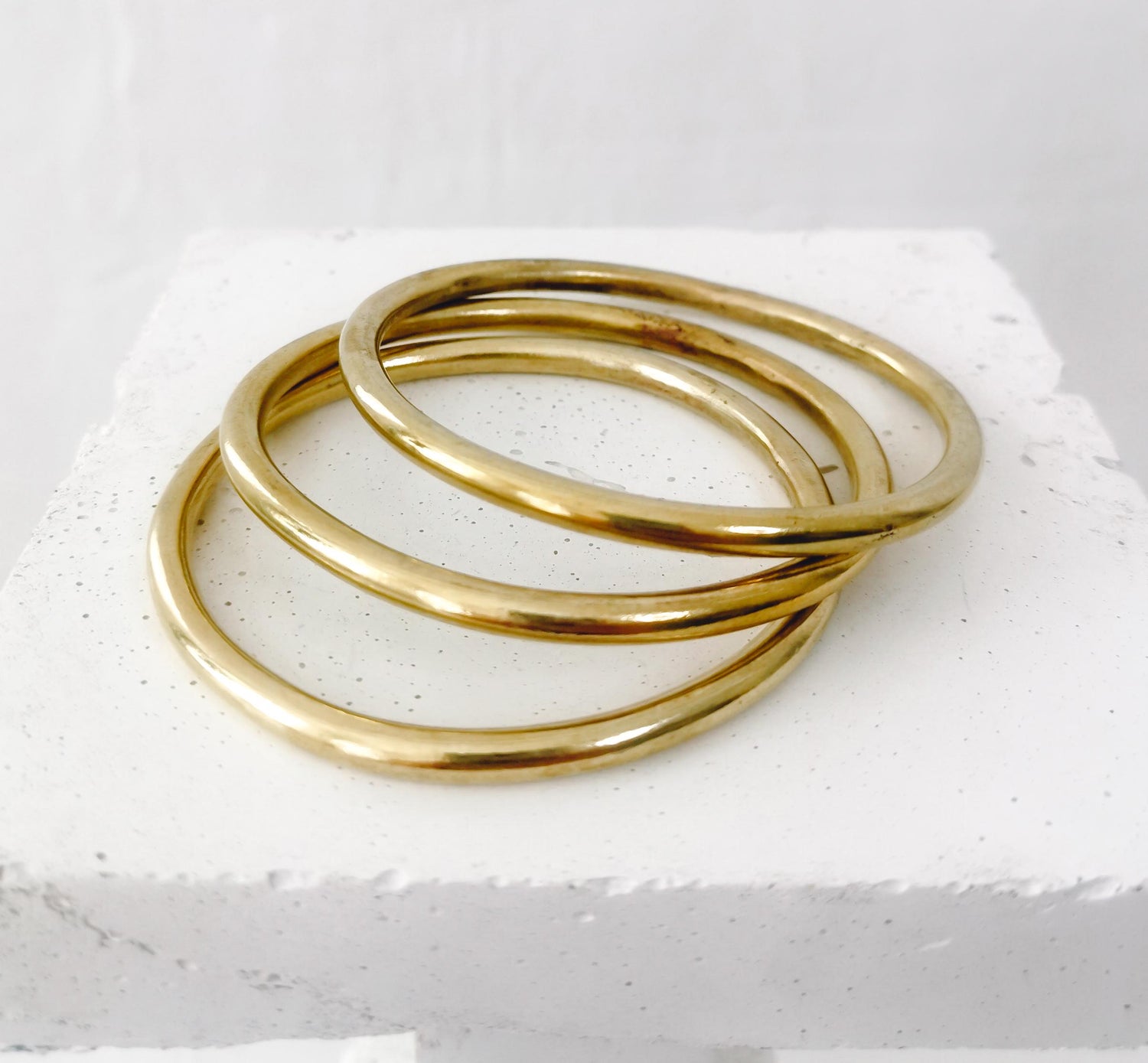 golden bangle made of solid brass, wide statement chunky bangle
