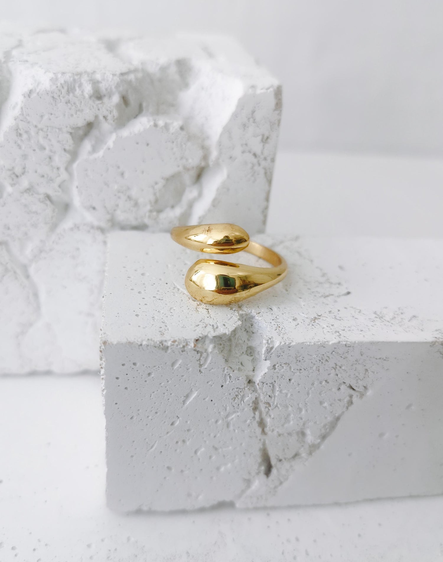 Minimalist brass ring, adjustable ring, drop ring, chunky ring, gift idea