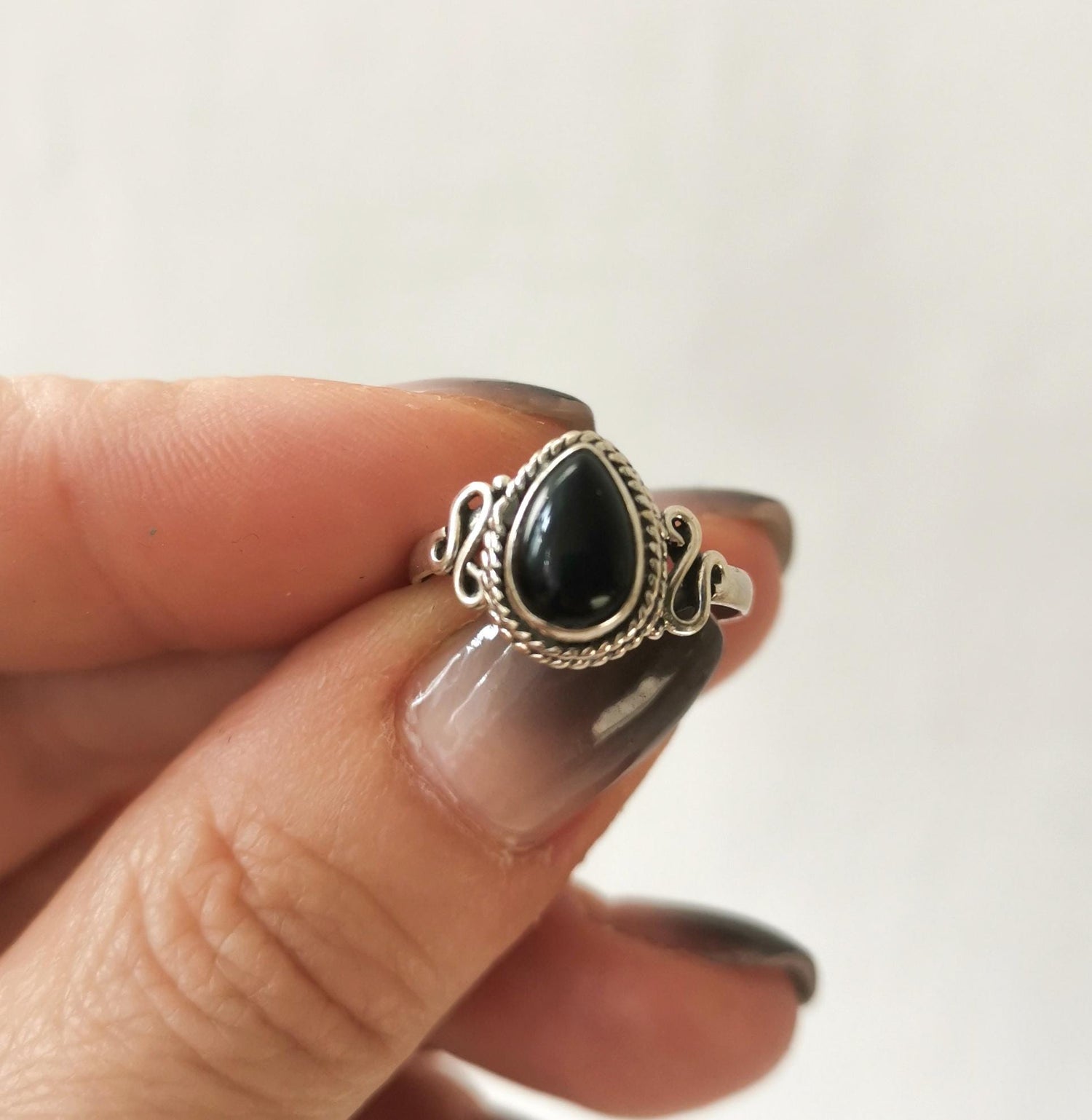 925 silver ring with onyx stone, black onyx silver ring, sterling silver ring with onyx gemstone