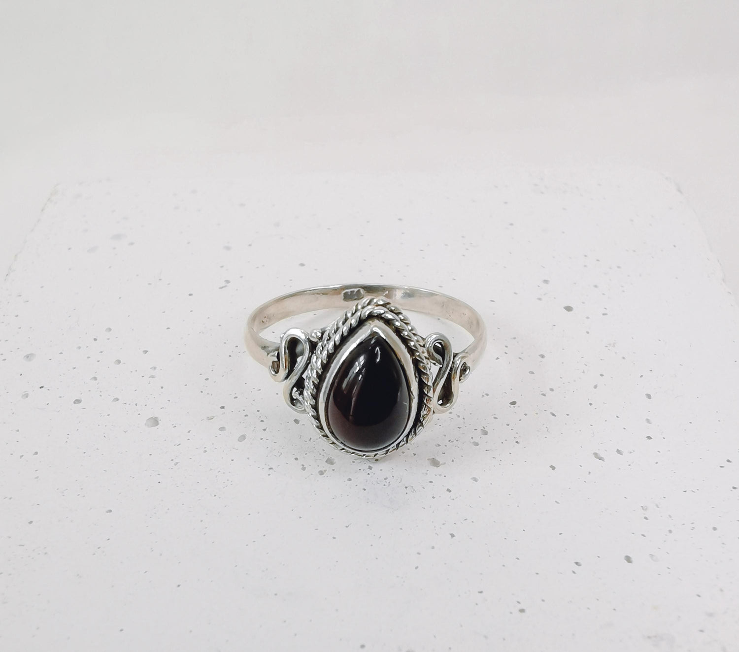 925 silver ring with onyx stone, black onyx silver ring, sterling silver ring with onyx gemstone