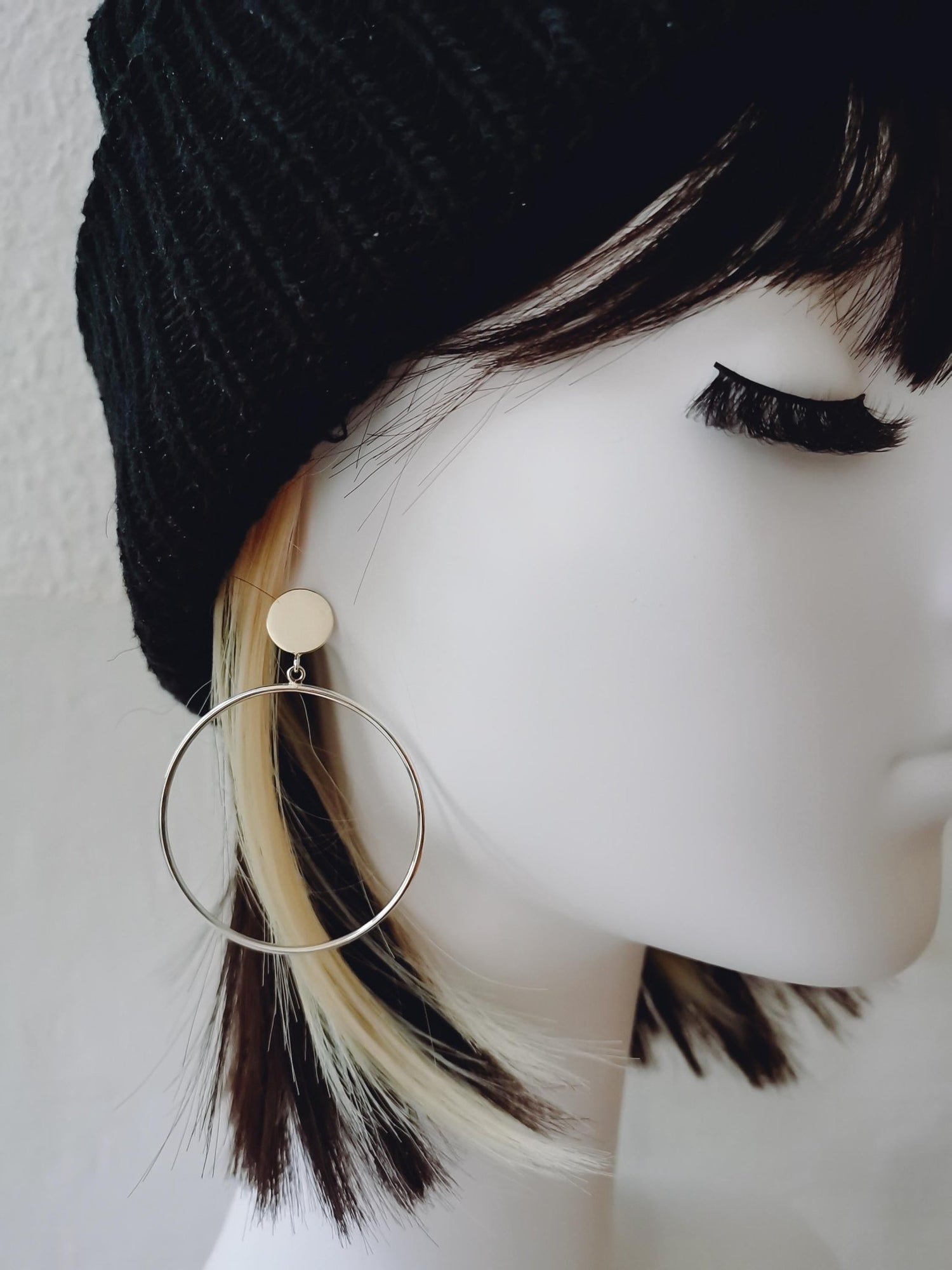 Ohrstecker Ohrringe hängender Kreis aus 925 Silber, Kreis Ohrhänger Creole aus Sterling Silber - CocosyBerlin