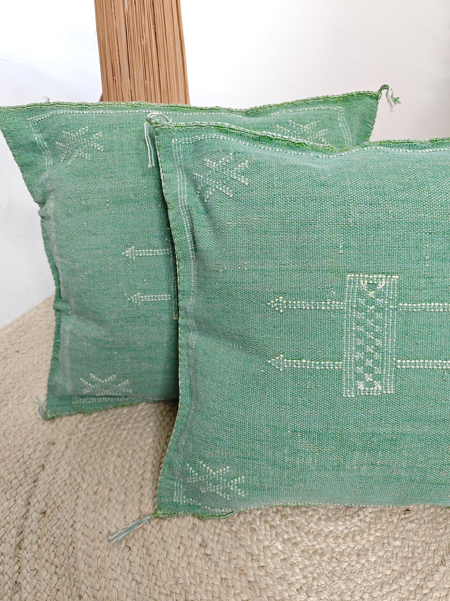 Sabra Pillow from Morocco, Boho Eclectic Cushion Cover, Moroccan Oriental Pillow Cover in Pistachio Green