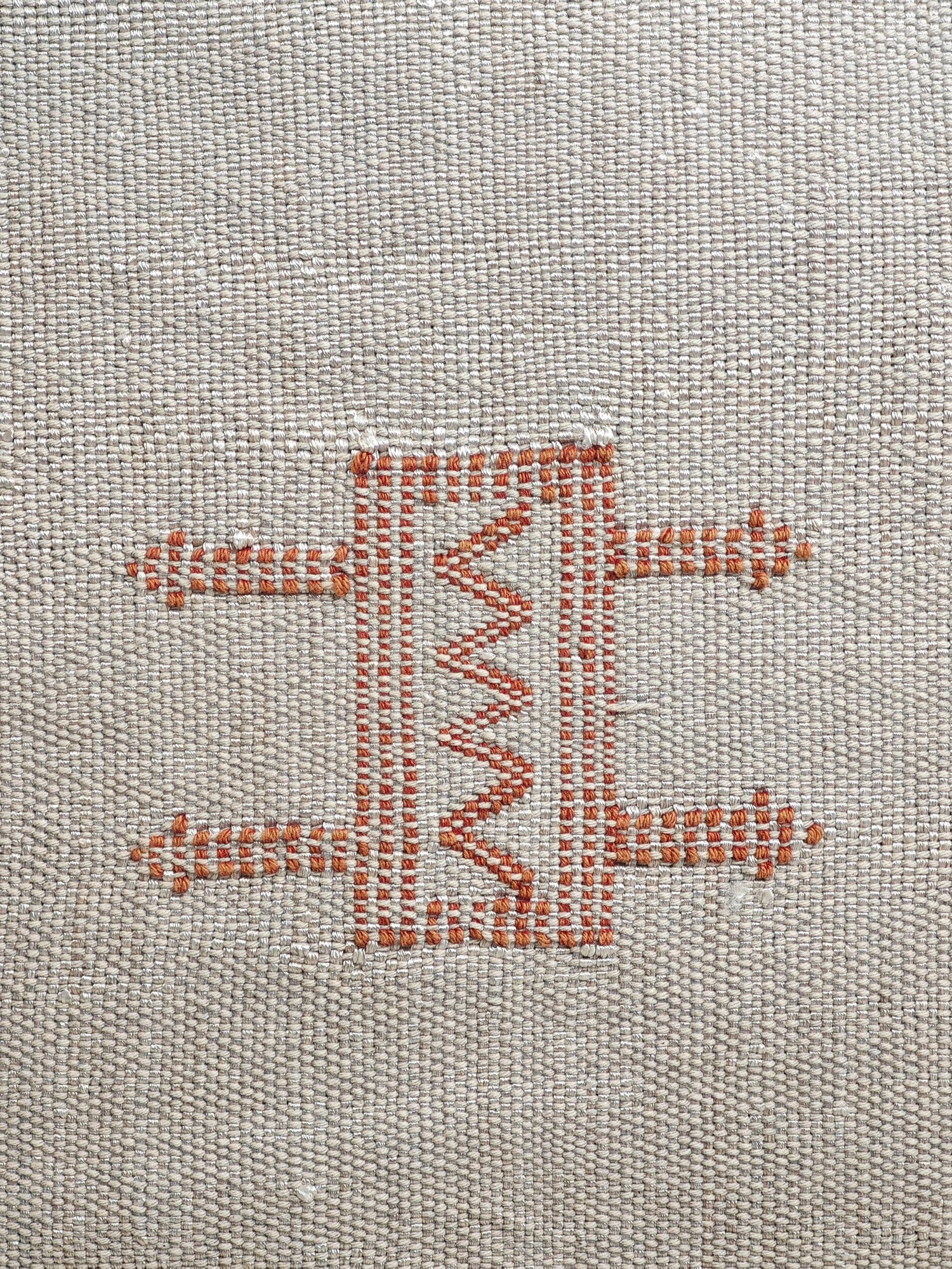 Coussin Sabra du Maroc, Housse de coussin éclectique Boho, Housse de coussin oriental marocain en beige et terre cuite avec motif beber