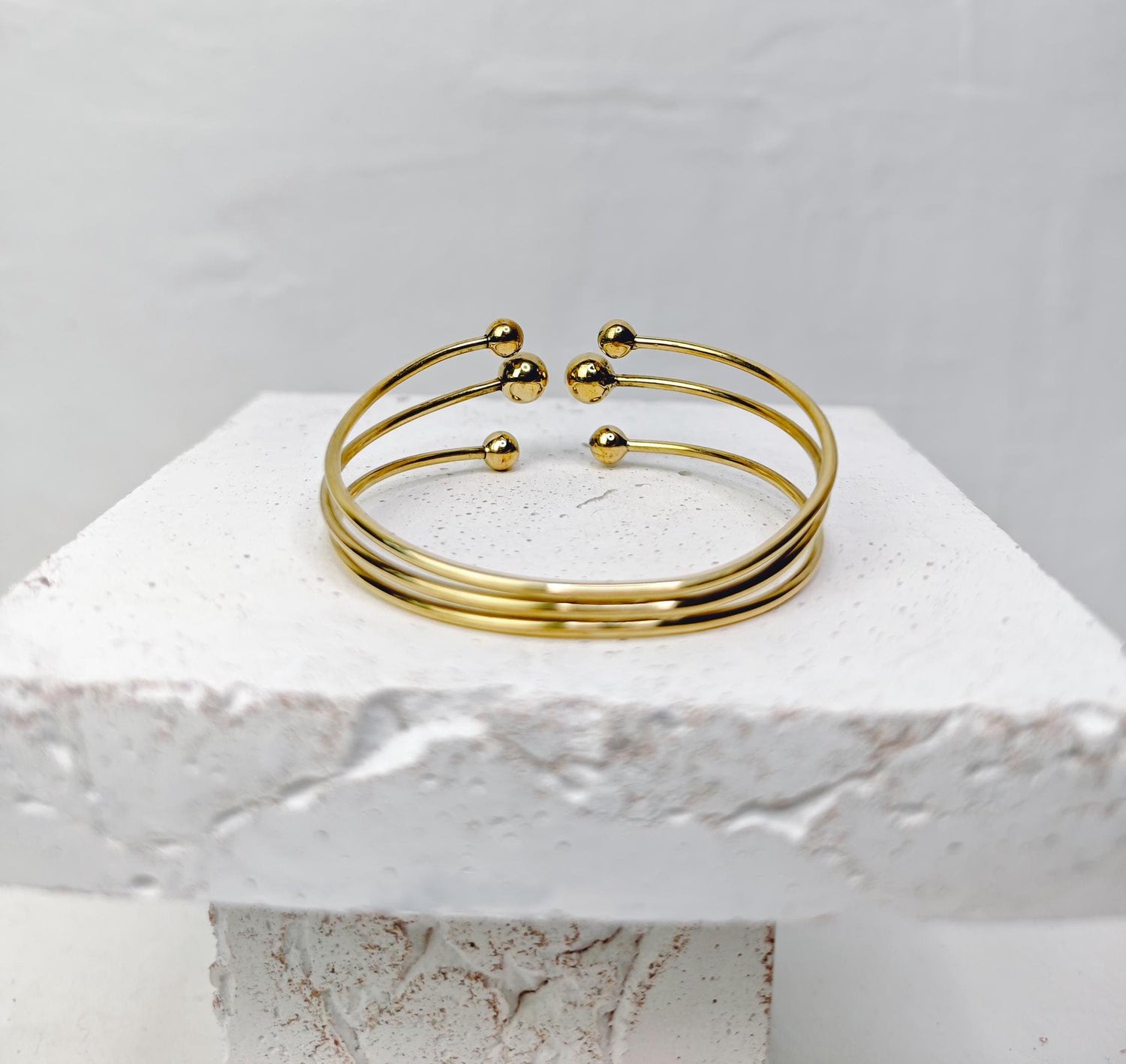 Bracelet réglable doré, bracelet boule, bracelet ludique en laiton, manchette bracelet doré