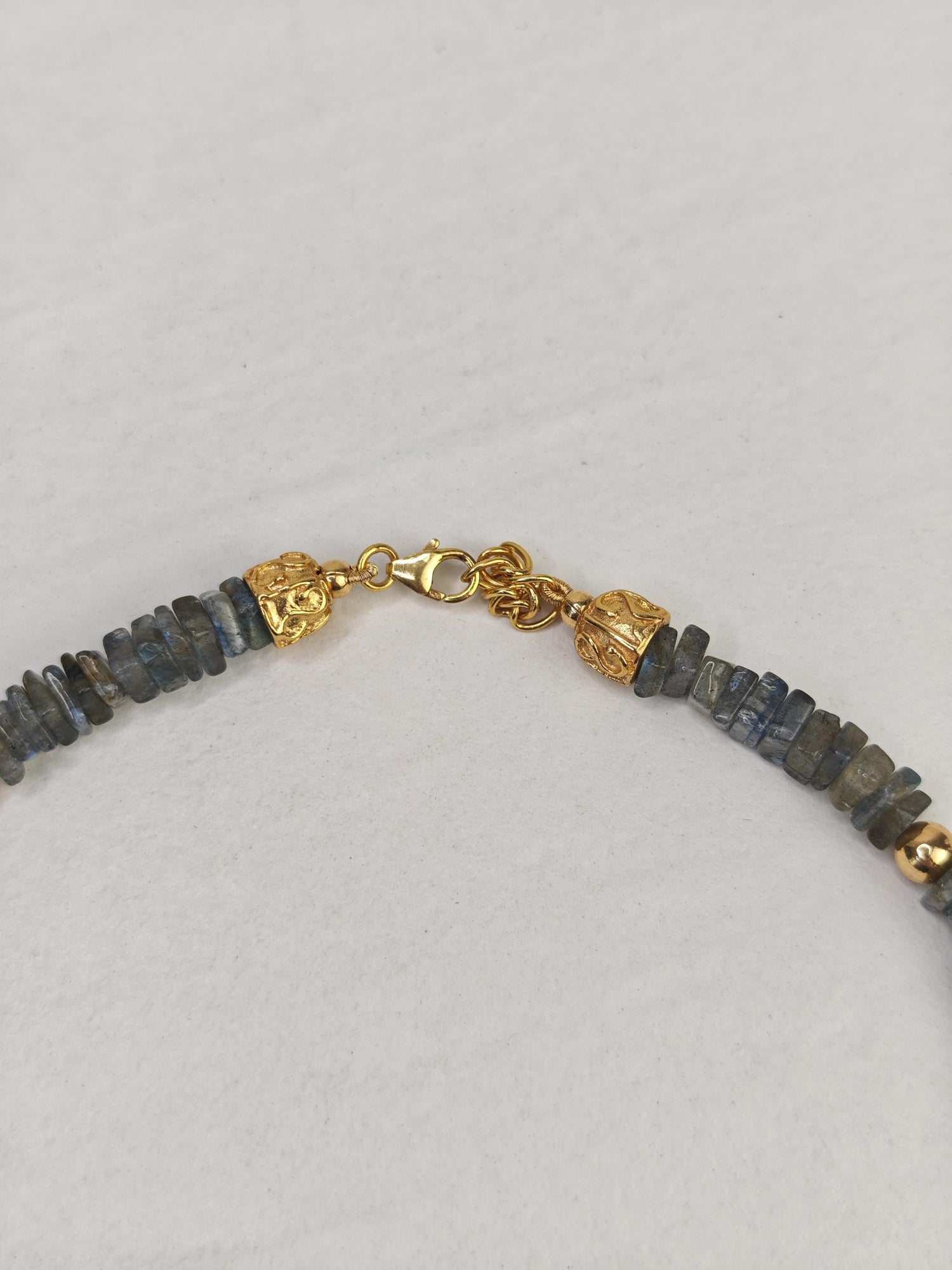 Northern Lights – Labradorite and gold-plated sterling silver necklace, pearl necklace