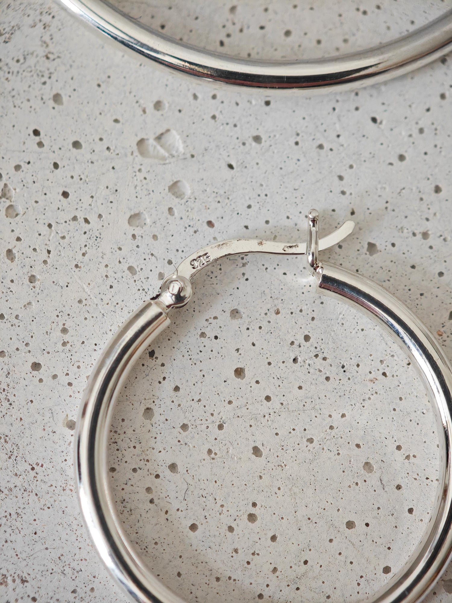 Hoop earrings made of 925 silver, minimalist earrings, wide hoop earrings 3 mm x 30, 40 or 50 mm