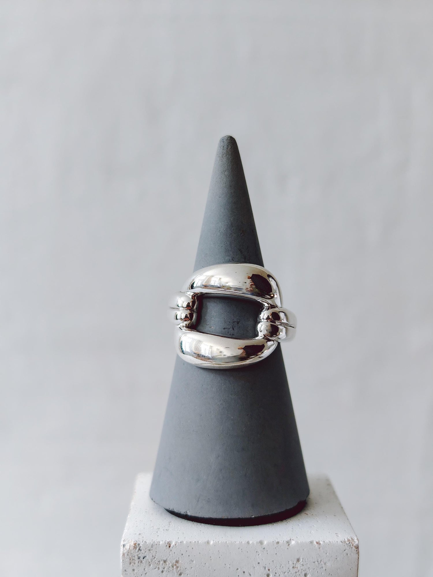 Statement Ring aus 925 Silber, Bold Chunky Ring, minimalistischer Silberring