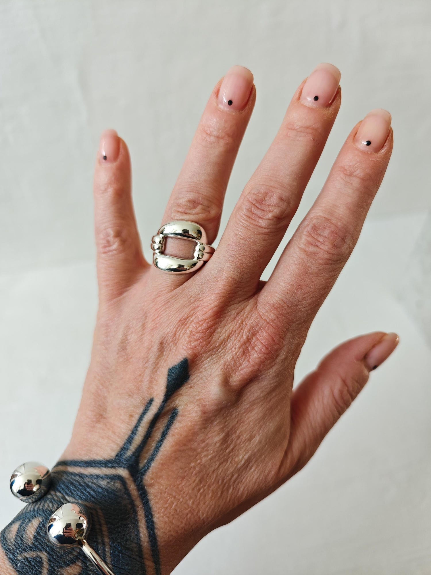 Statement Ring aus 925 Silber, Bold Chunky Ring, minimalistischer Silberring