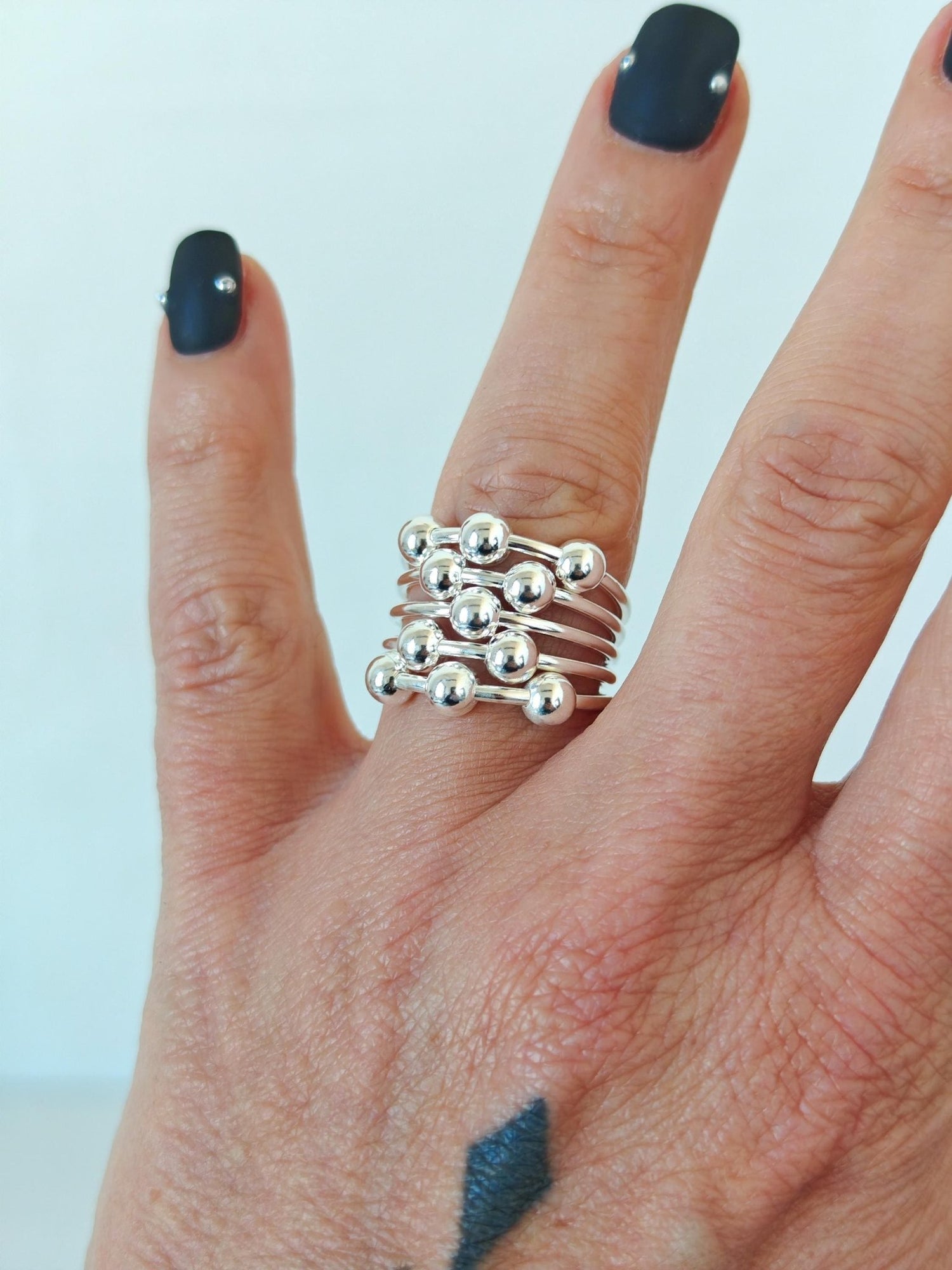 Bubble Ring 925 Silber, Statement Kugelring aus Sterling Silber, Chunky Ball Ring - CocosyBerlin