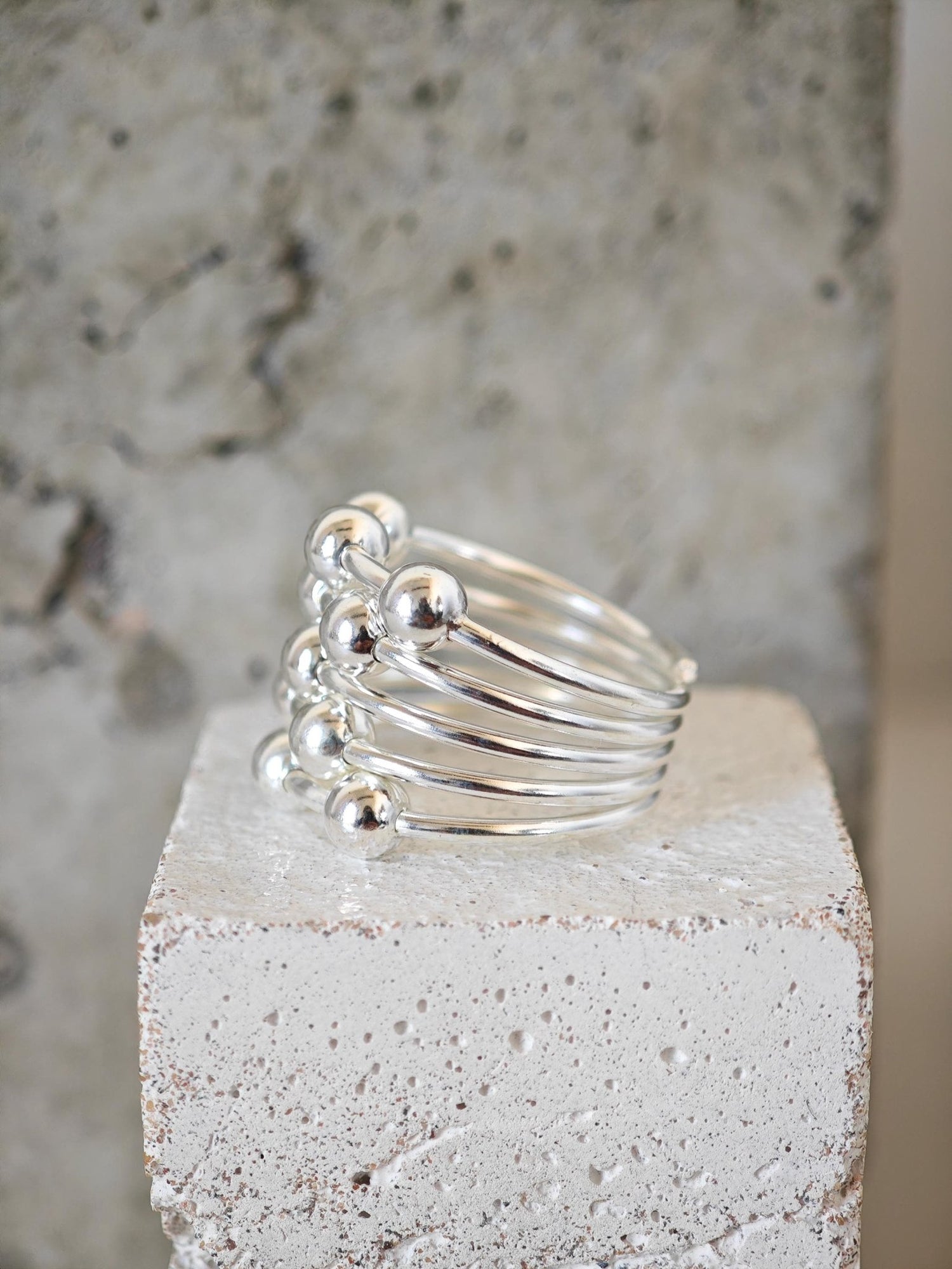 Bubble Ring 925 Silber, Statement Kugelring aus Sterling Silber, Chunky Ball Ring - CocosyBerlin