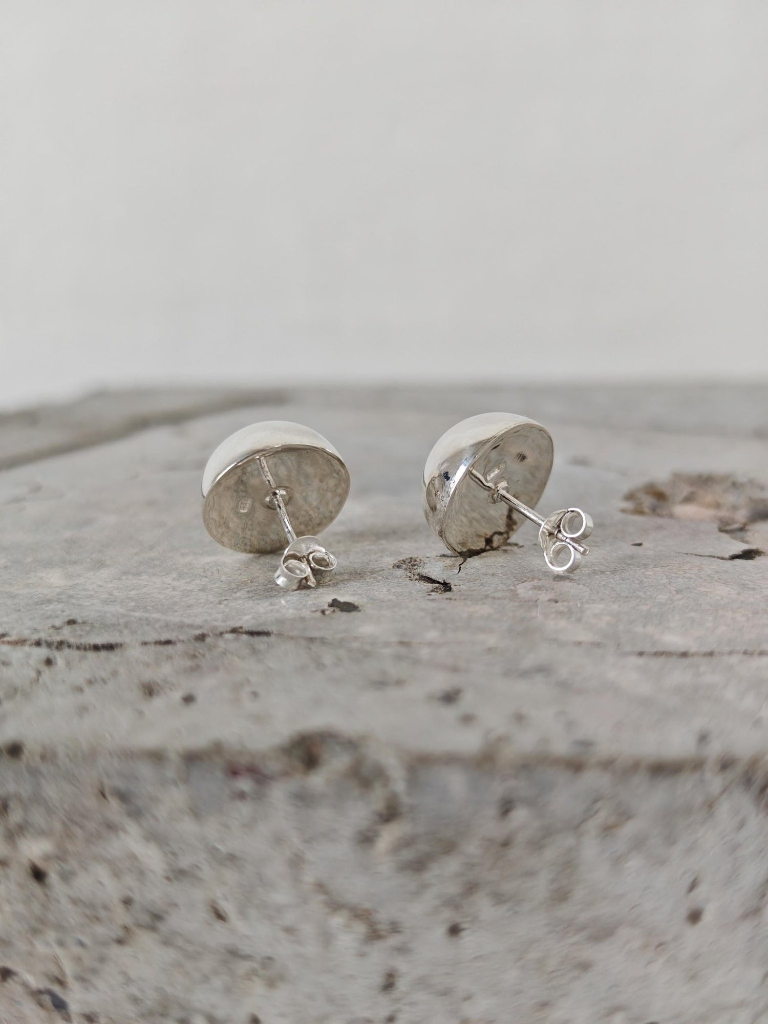 Minimalistische Kugel Ohrstecker aus 925 Silber, Silber Ohrringe 14 mm Kugel, Bubble Ohrringe - CocosyBerlin
